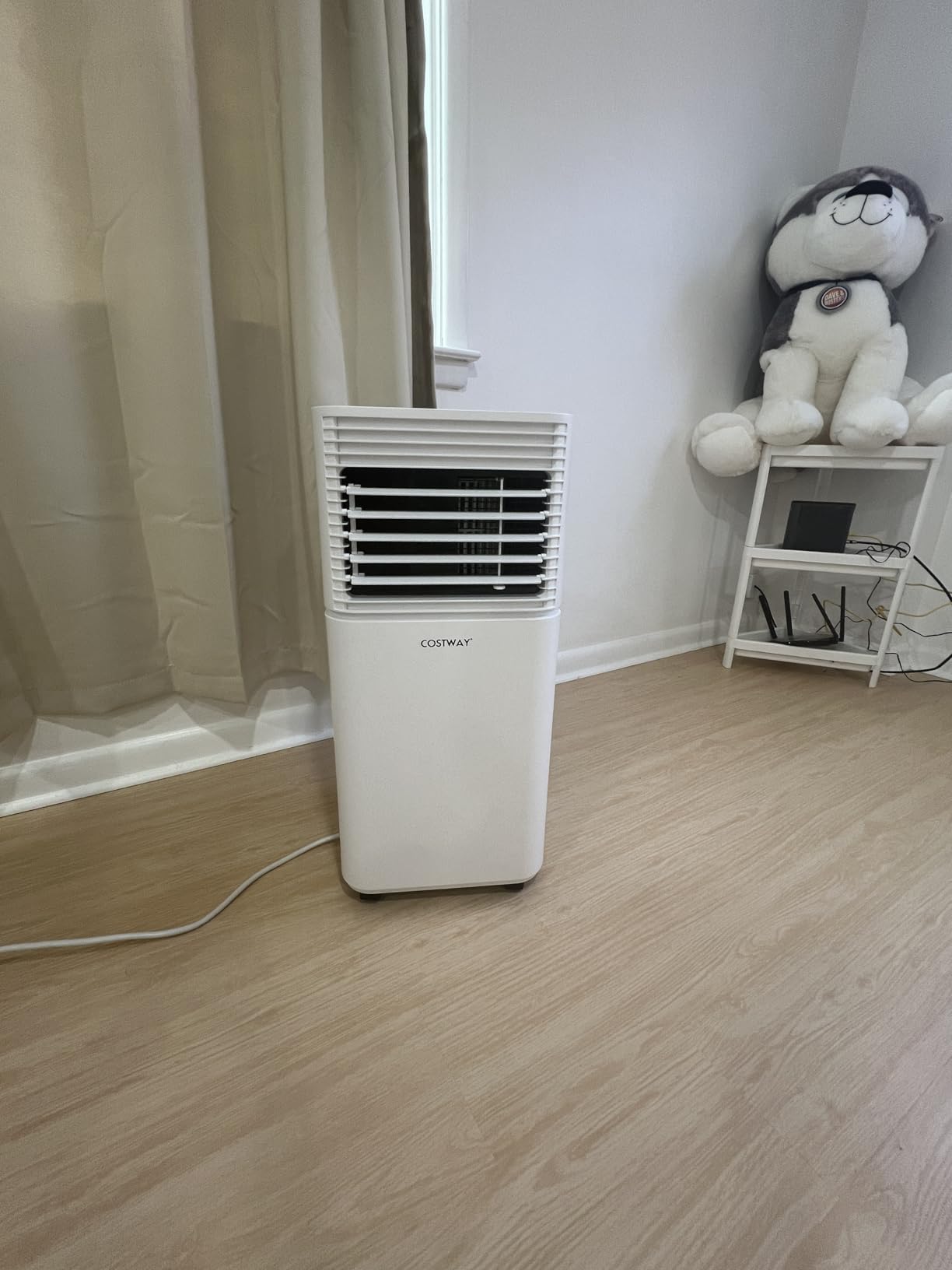COSTWAY Portable Air Conditioners, 8000 BTU Portable AC Unit with Remote Control, Cooling for Room Spaces up to 230 sq.ft, with Sleep Mode, 24H Timer, Dehumidifier, Fan (8000 BTU, Grey) customer photo 2