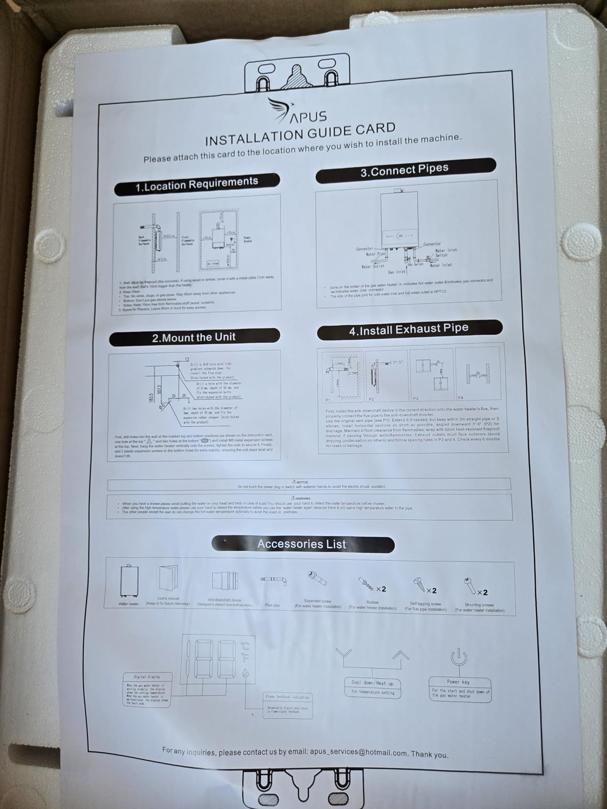 APUS Propane Tankless Water Heater, 80,000 BTU, 3.6 GPM Indoor | Endless Hot Water for 2-3 Points, 95-149F Control, Anti-freeze, LED, Compact Energy-saving Indoor Design, Space Gray customer photo 2