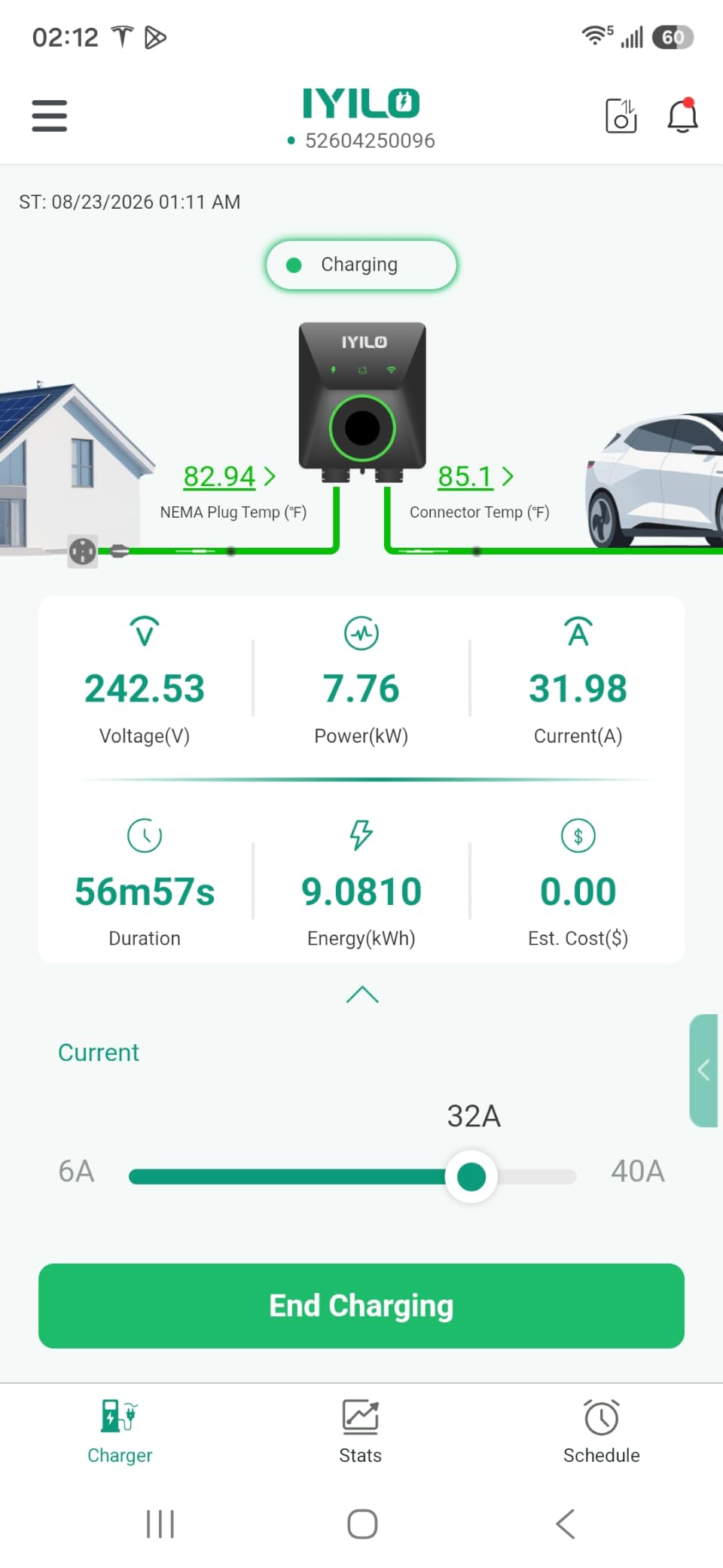 Level 2 EV Charger for Tesla, 40Amp/9.6KW, UL 2594/ETL/Energy Star | Wall Charger Supports Power Sharing & Dynamic Load Balancing, Temp Sensors, WiFi, Smart APP, Schedule Charging, NEMA 14-50P customer photo 2