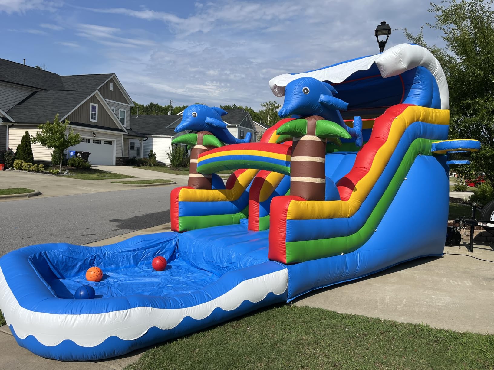 23ft Long Tropical Inflatable Water Slide with Pool for Adults, 100% Commercial Grade PVC Vinyl, Reinforced Strength Wet/Dry Fun, Front Load Entry for Easy Supervision customer photo 1