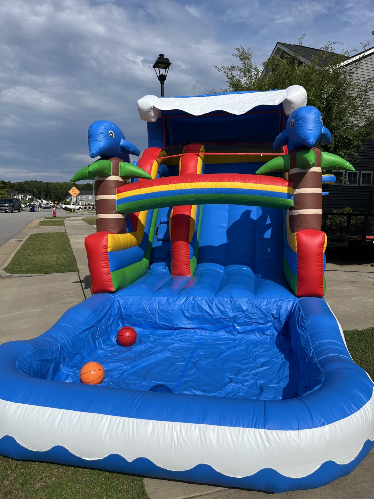 23ft Long Tropical Inflatable Water Slide with Pool for Adults, 100% Commercial Grade PVC Vinyl, Reinforced Strength Wet/Dry Fun, Front Load Entry for Easy Supervision customer photo 2
