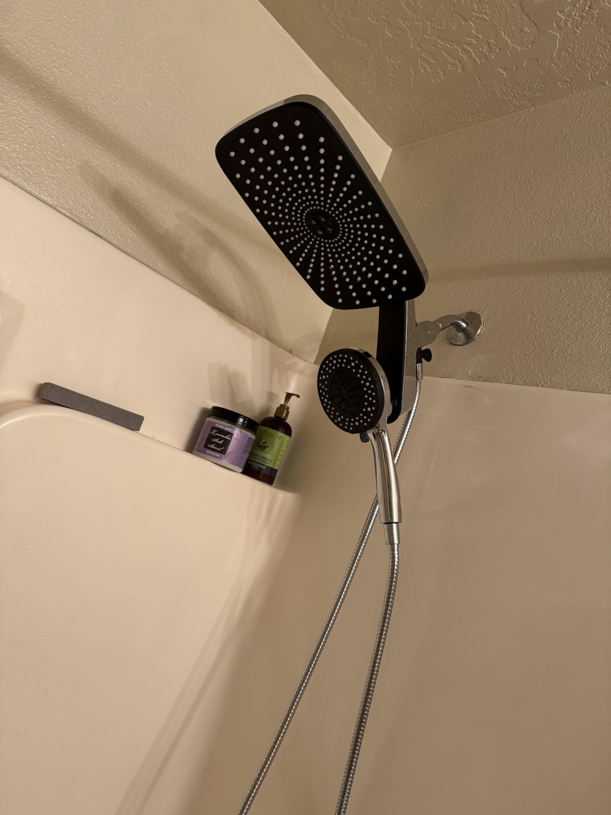 Rain Shower Head with Handheld Showerhead, Black 1.8GPM 460311 | 12
