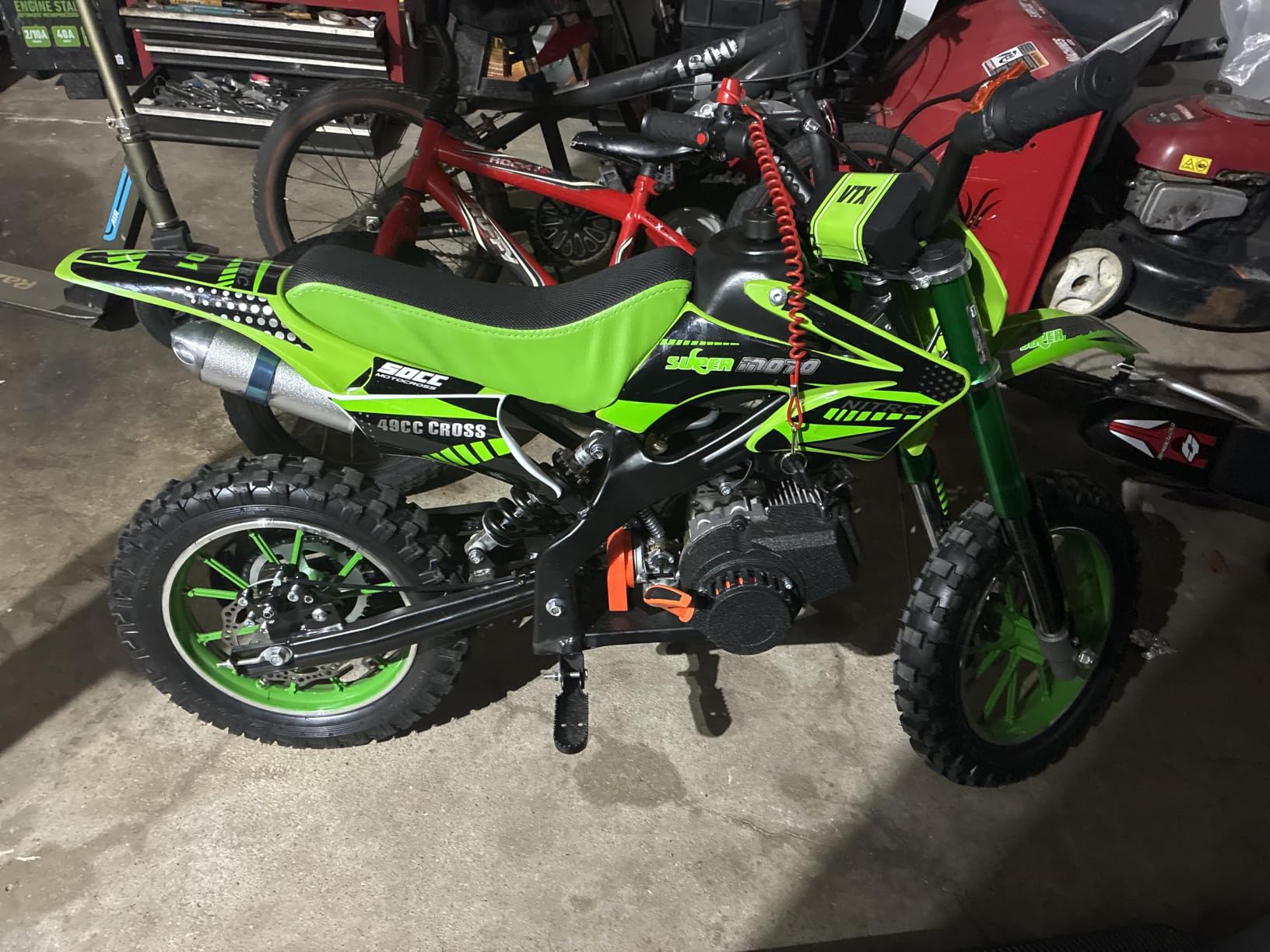 Kids 50cc Dirt Bike, 2-Stroke Gas Dirt Bike, Black, CPC Listed | Kids Dirt Bike for 8-14 with Front Rear Disc Brakes, 10In Off-Road Tires, Shock Absorption, Seat Height 23.6in, Max Speed 40Mph customer photo 1
