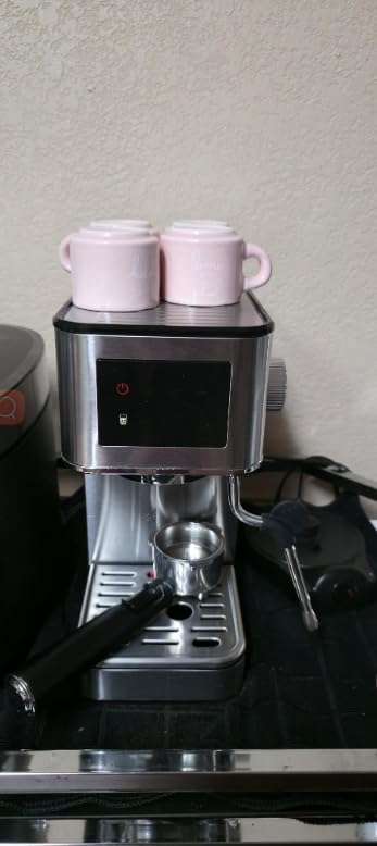 Compact Espresso Machine with Steam Wand for Home Latte & Cappuccino | 20 Bar Italian Pump, Hot & Cold Brew, PID Temperature Control, Custom Memory, Touchscreen, 57.5oz Water Tank, Stainless Steel customer photo 1