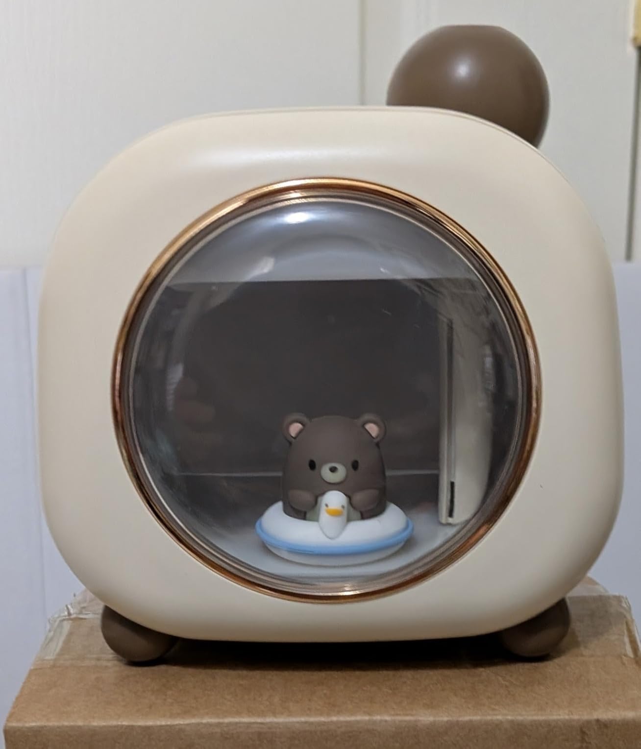 Portable Mini Humidifier, 500ML Cartoon Bear USB Mist Small Humidifier with Colorful Lights, Personal Desktop Humidifier for Bedroom Baby, Portable Humidifier for Office, Plants, Auto Shut-Off customer photo 1