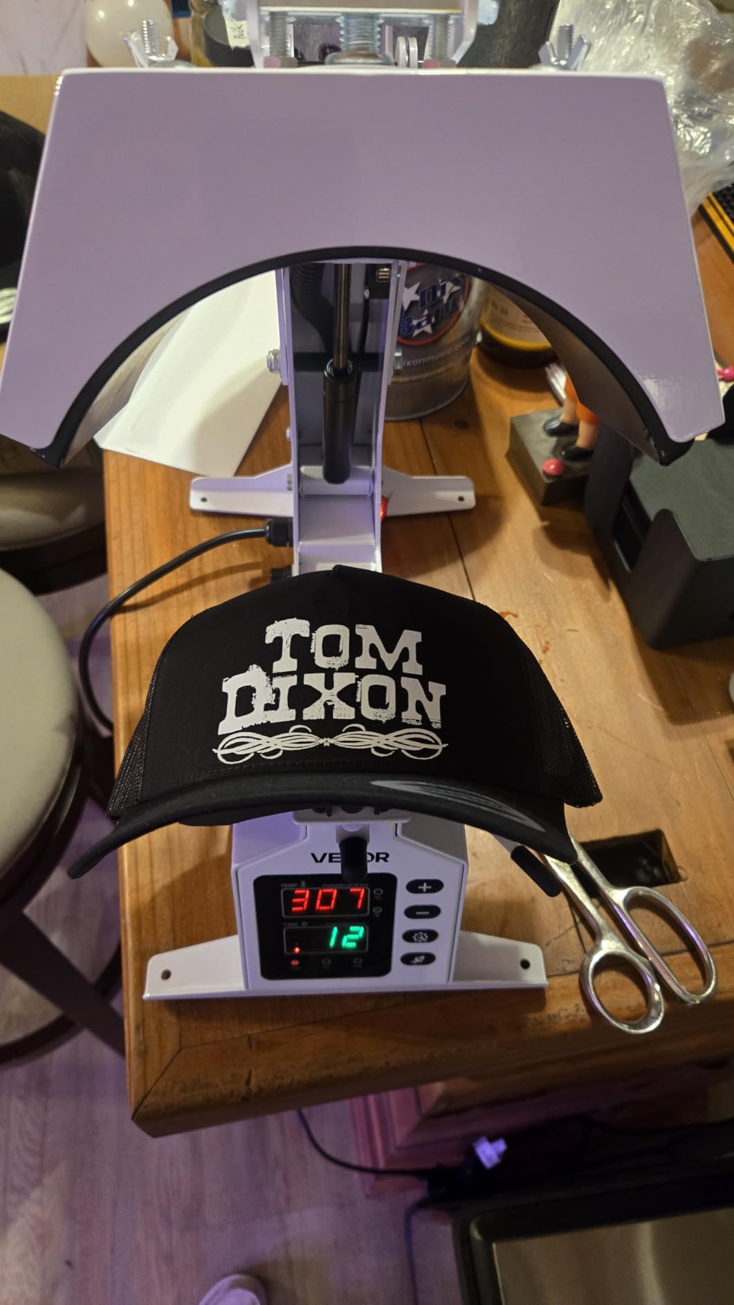 VEVOR 2-in-1 Hat Heat Press Machine, with 2 Platens & Caps Stretcher, Precise Temp & Timer Control, Hat Press Heat Machine for Caps Compatible with HTV Iron On and Sublimation Projects, Light Blue customer photo 1
