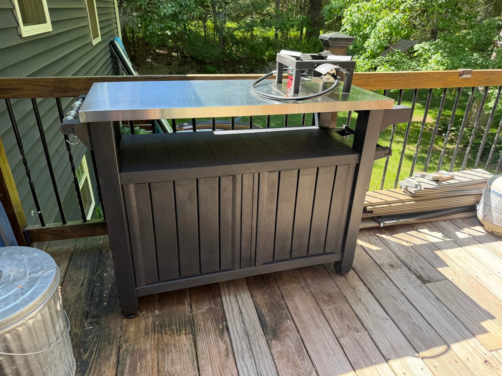 Keter Extendable Outdoor Bar Cart with Hidden Cooler, Storage Drawers & Prep Surface - Mobile Patio Serving Station with Drainage Kit & Hidden Wheels for Backyard, Garden & Poolside Entertaining customer photo 2