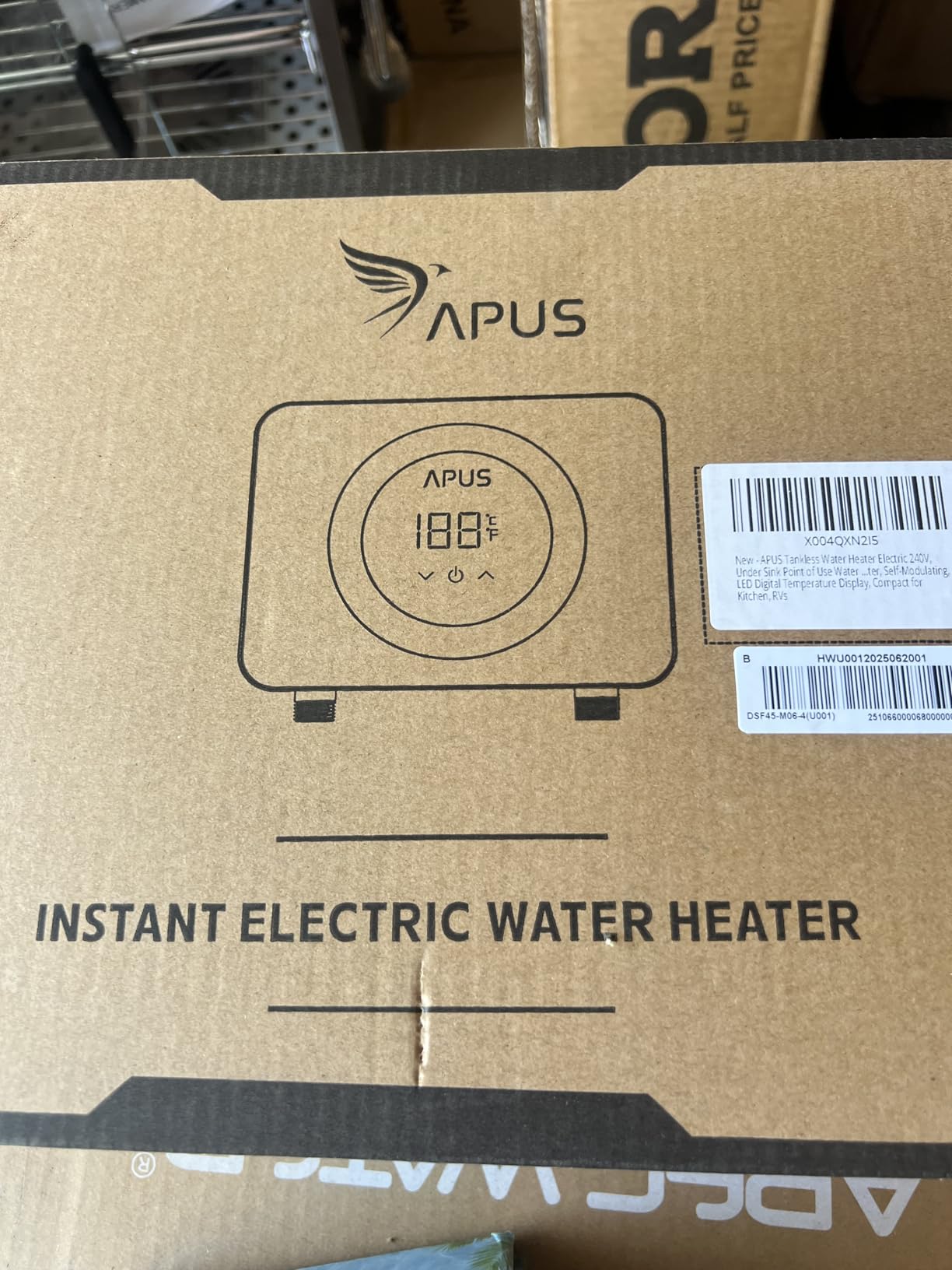 APUS 4500W Electric Tankless Water Heater, 240V, Point of Use, 3s Hot Water, LED Display, Under-Sink Compact Design, Self-modulating customer photo 1