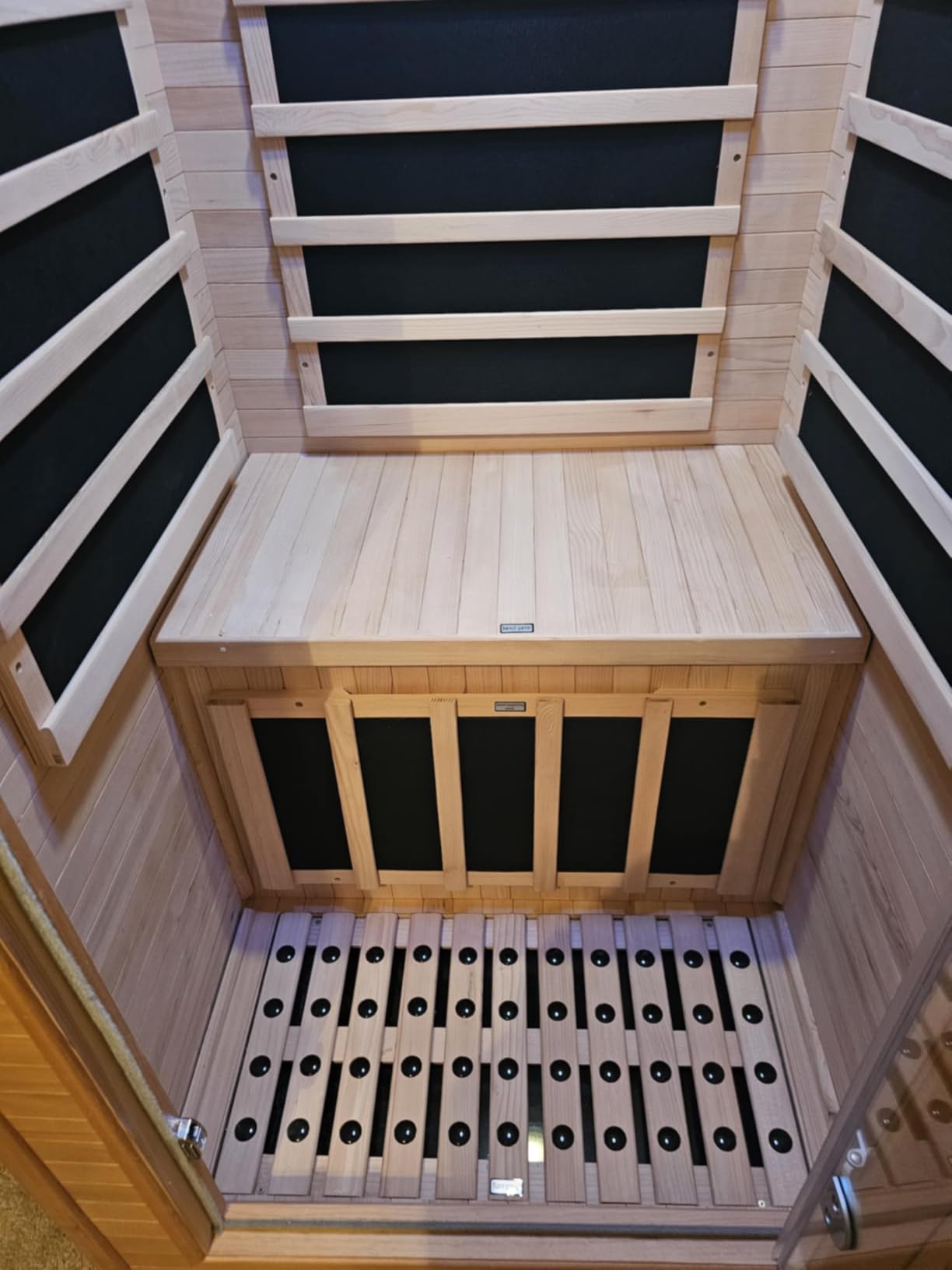 1 Person Far Infrared Sauna for Home, Canadian Hemlock Wood Indoor Sauna Room, 110V 1200W 5 Heating Panels, 149°F Max, 7-Color Light, Bluetooth Audio, Personal Relaxation Cabin, 32 x 34 x 67 in customer photo 1