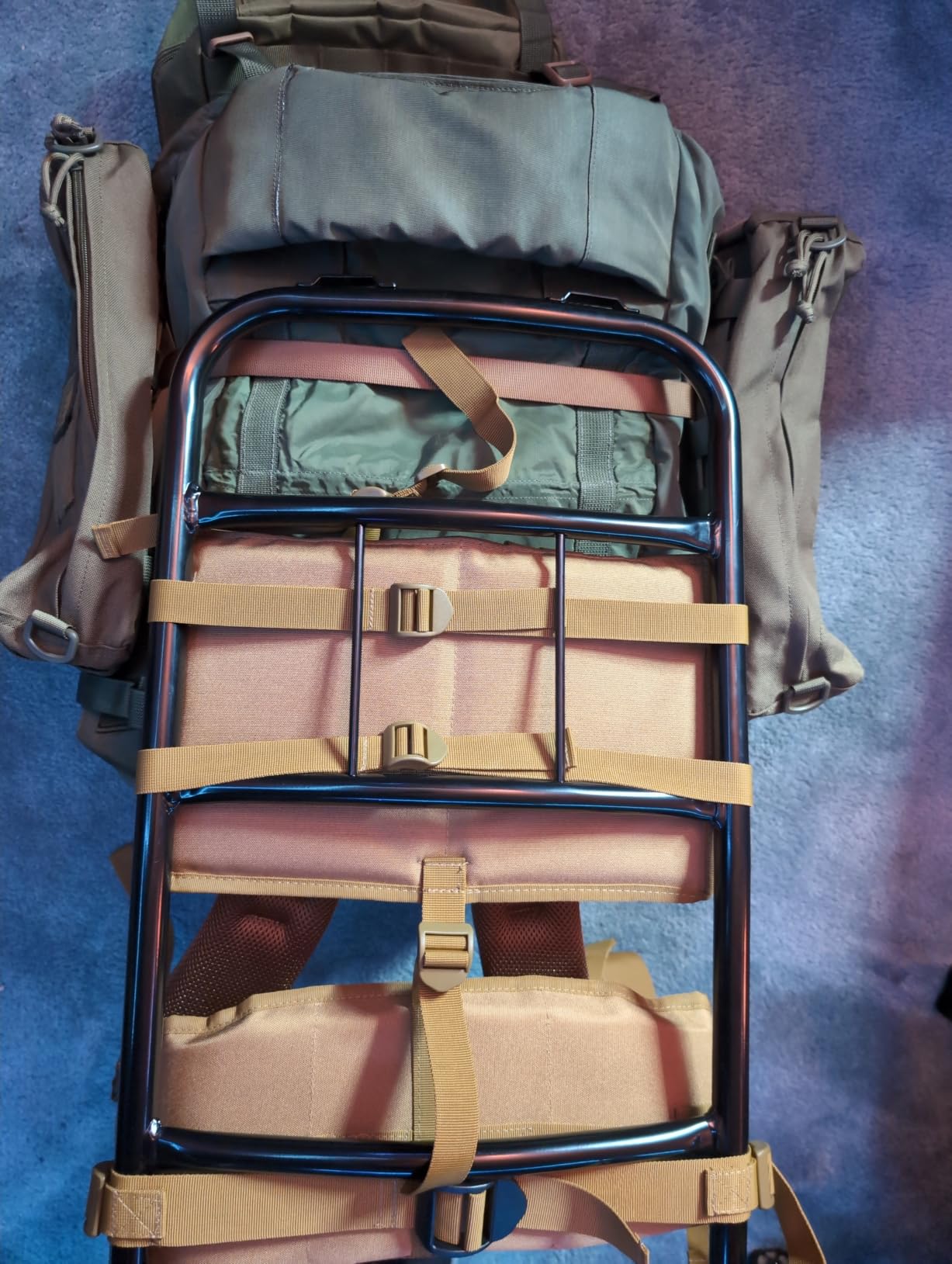 Foldable Aluminum Hunting Pack Frame, Lightweight External Frame Hiking Backpacks, Alice Pack, Hunting Backpack Frame for Travel, Outdoor, Khaki customer photo 1