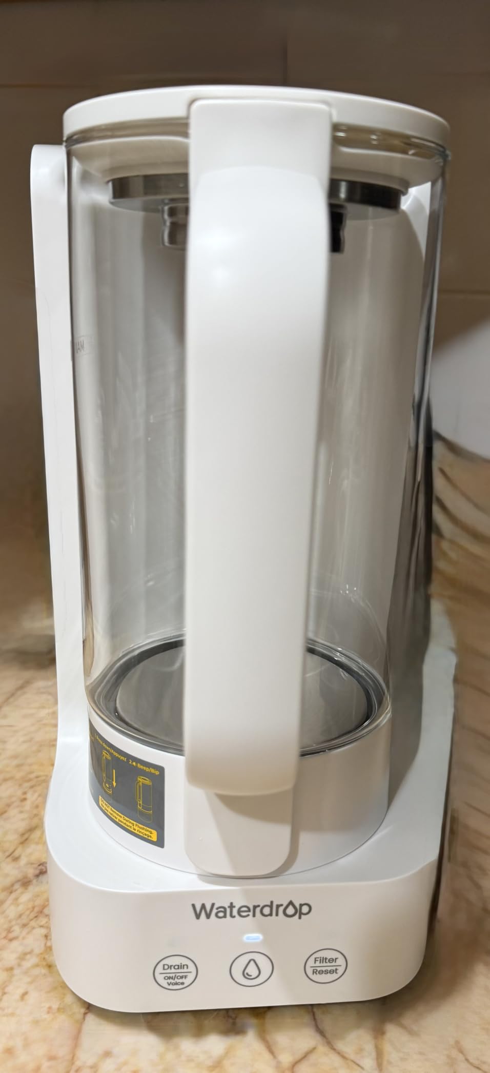 Waterdrop C2SL Countertop Reverse Osmosis Water Filter, Mineral Added, 40oz Autofill Glass Pitcher, 7-Stage RO Filtration, 3:1 Pure to Drain, Reduce PFAS/TDS, Compact Design, Installation-Free customer photo 2