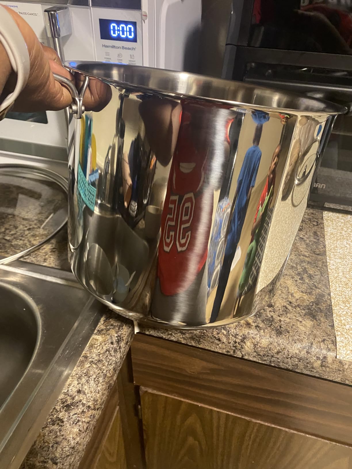 T-fal Specialty Stainless Steel 16-Quart Stock Pot with Lid, Induction Compatible, Soup Pasta Pot, Dishwasher-Safe, Oven Safe Up To 350, Silver customer photo 1