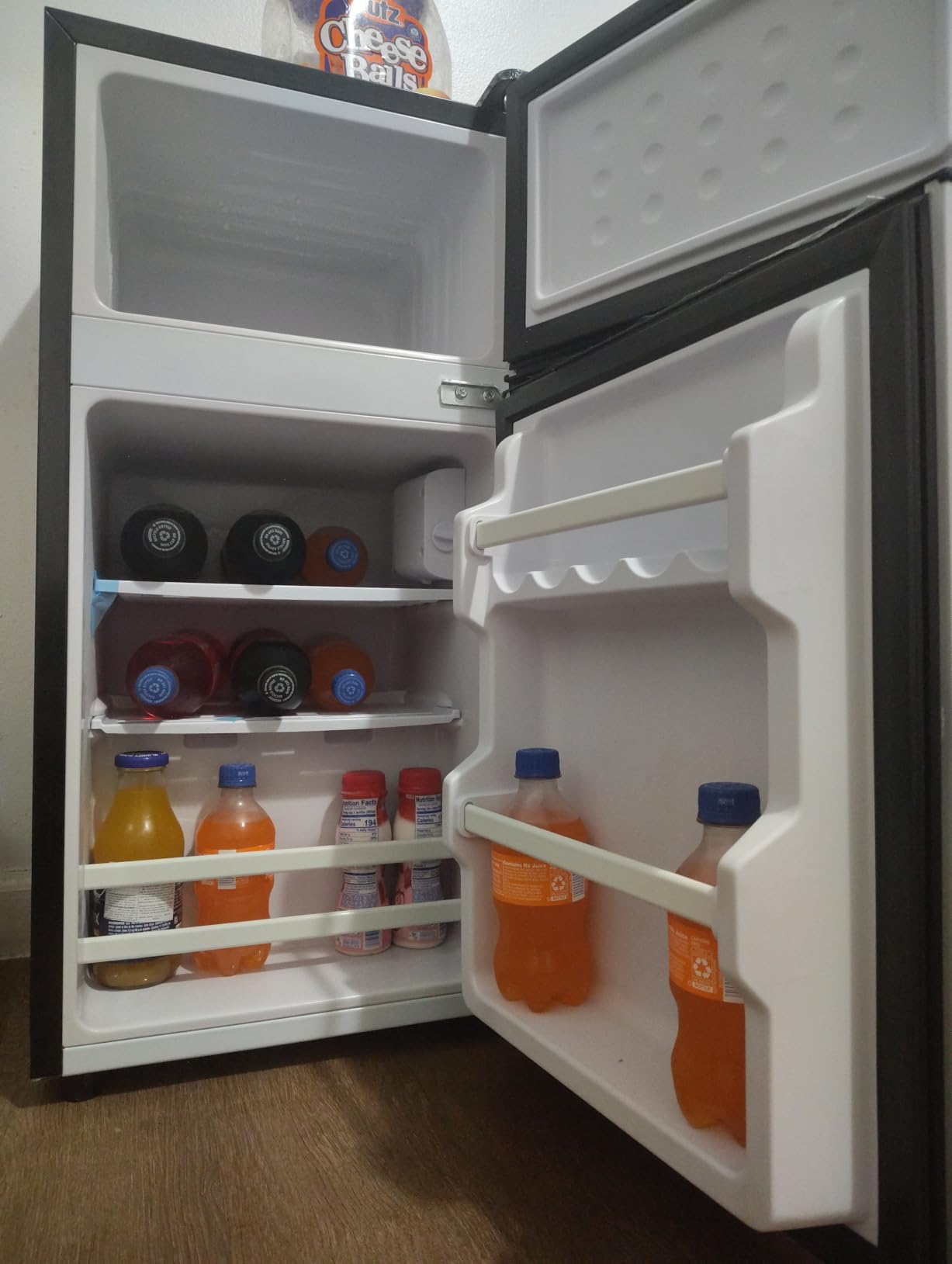 DEMULLER 45L Mini Fridge with Top Freezer Small Refrigerator with Two Door & 7 Temperature Settings & 2 Remoable Shelves Ideal for Kitchen Office Apt Dark Gray customer photo 1