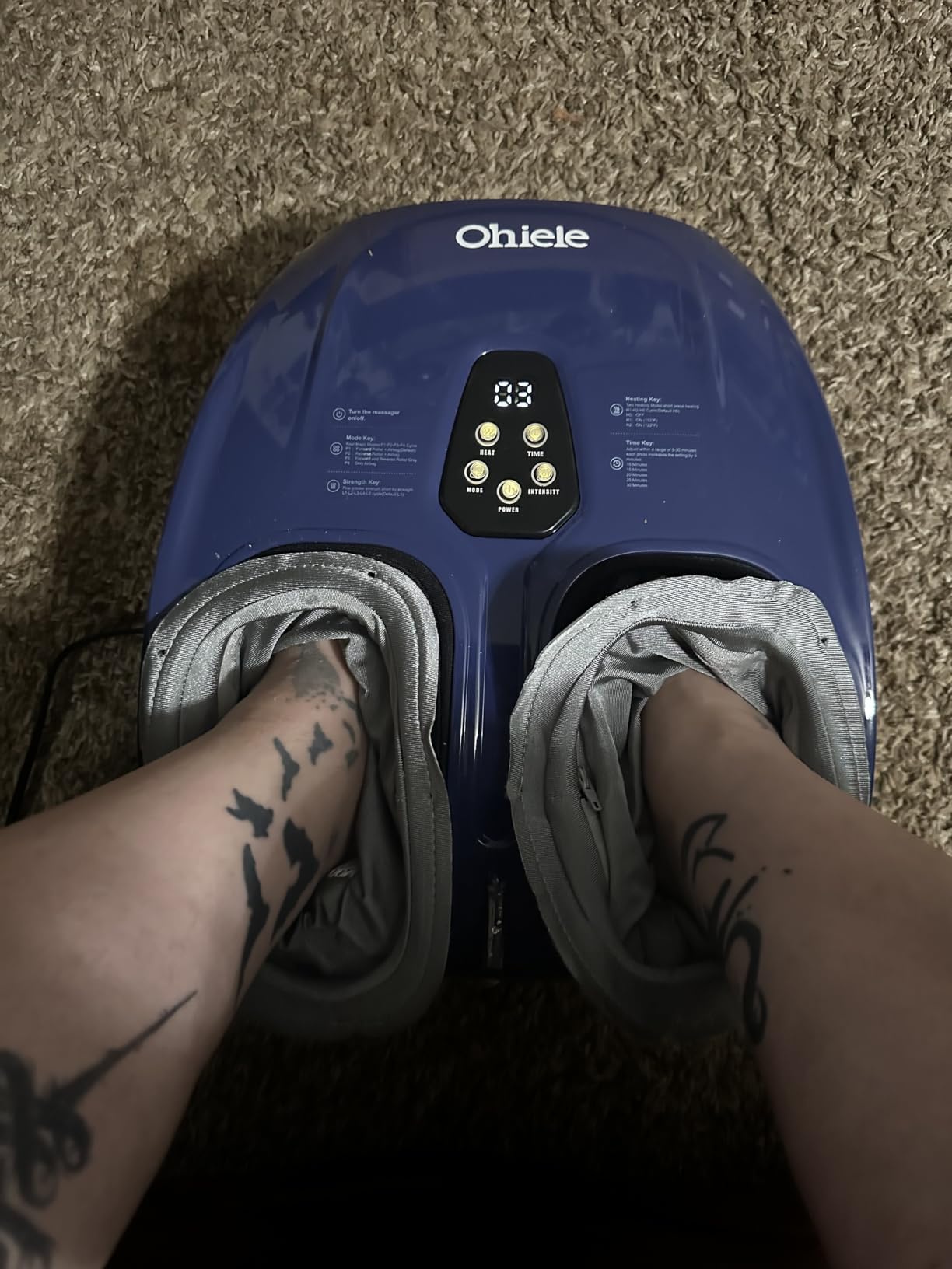 Shiatsu Foot Massager with Heat and Remote Control for Plantar Fasciitis | Deep Kneading, 4 Modes 5 Levels, Auto Shut-Off, Fits to Size 13 customer photo 1