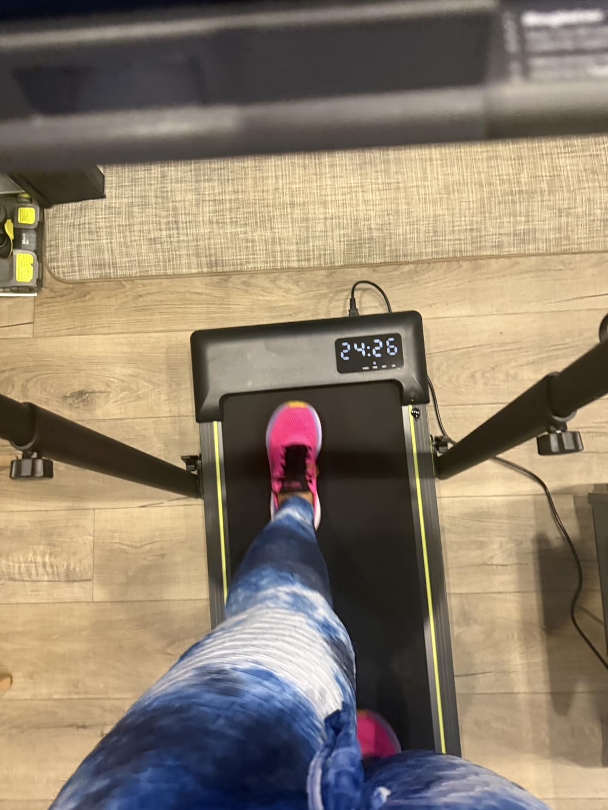 Walking Pad Treadmill with Incline and Height Adjustable Handle Bar | Small Foldable Treadmills for Home, 3.0HP Under Desk Walking Pad, Compact Quiet for Apartment Office customer photo 2