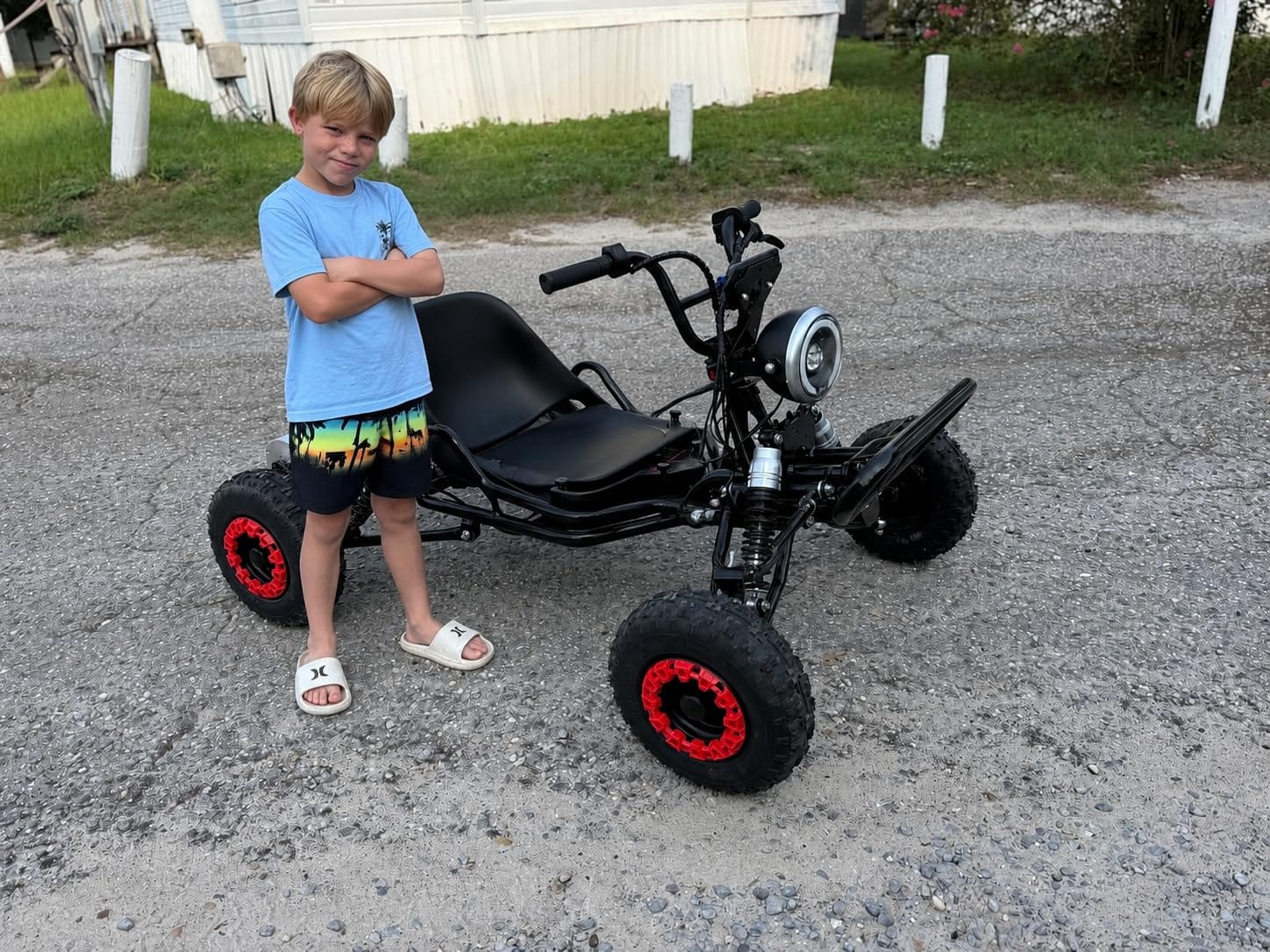 Gas Powered Go Kart, 4 Stroke Go Kart for Adults & Kids with Premium Steel Tubular Frame, Off-Road Kart with 8