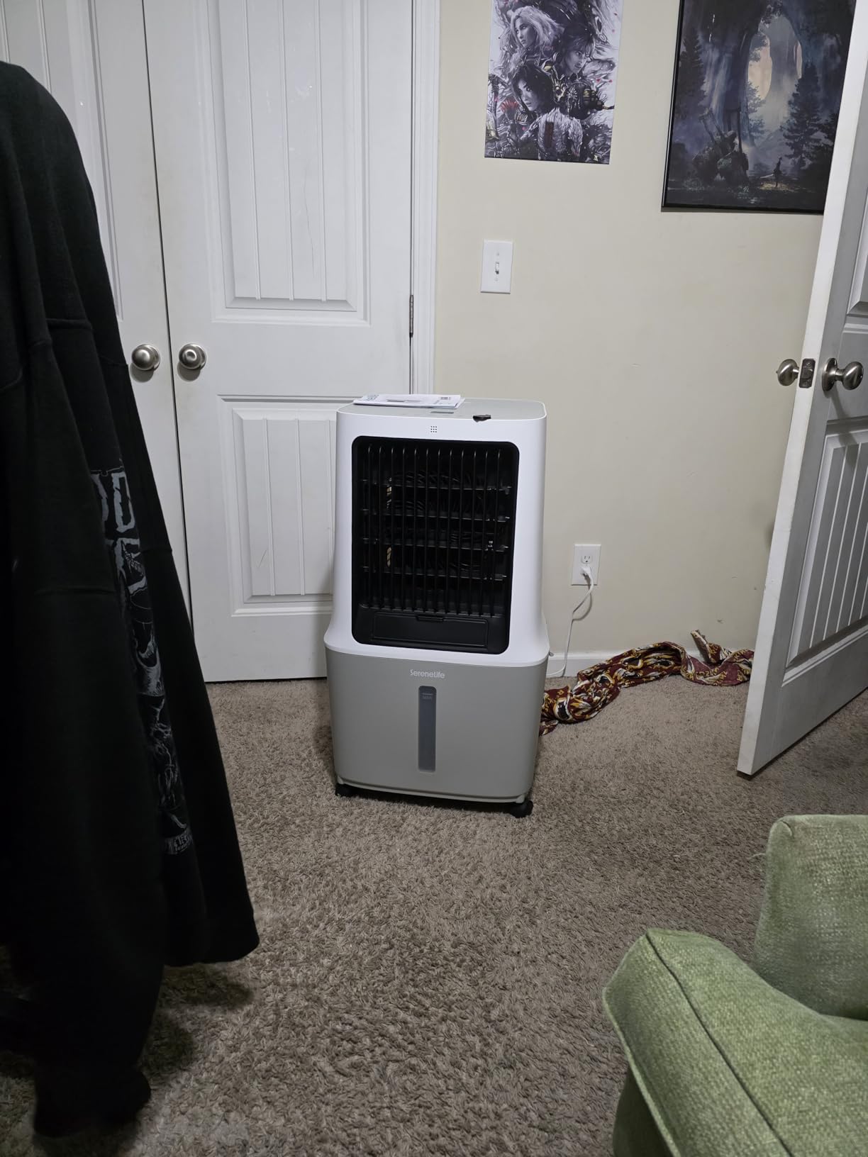 SereneLife Portable Air Cooler with 3200 CFM Power - High-Performance Evaporative Swamp Cooler for Indoor & Outdoor Spaces, 50 L Tank, 60° Oscillation, 12-Hour Timer, Wi-Fi & Remote Control (Black) customer photo 2