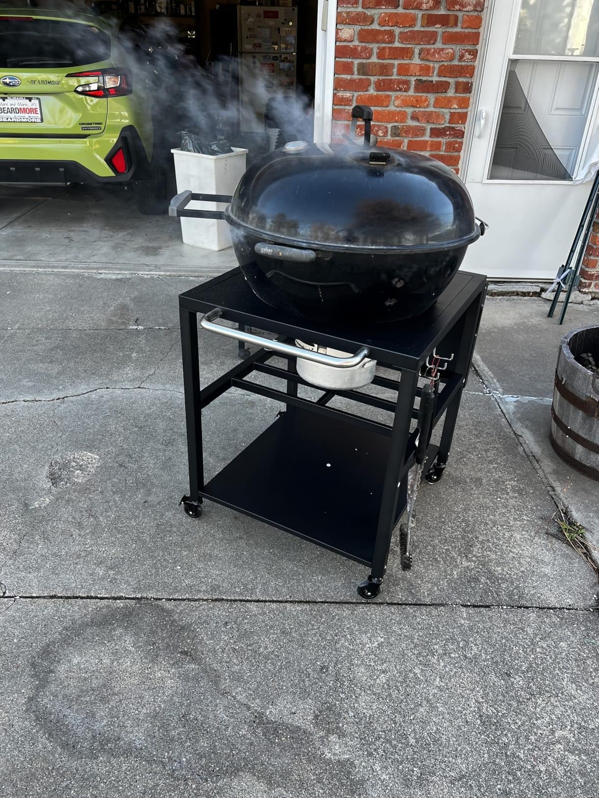 Heavy-Duty Grill Table Cart for Kamado Joe, Metal Kamado Joe Classic Stand | Rolling Stand w/ 3' Casters, Foldable Side Table, Hooks, Bottom Shelf, Prefect for ClassicJoe, Classic II & III customer photo 2