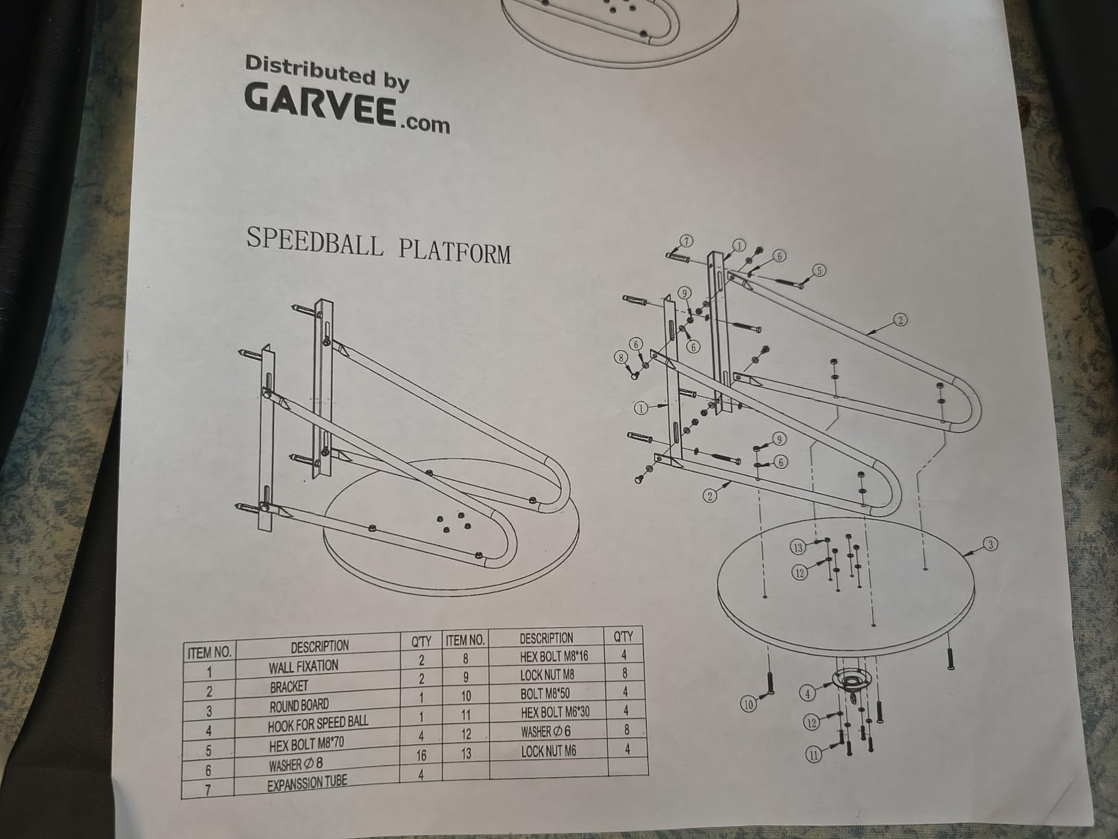 Garvee 24 Inch Adjustable Speed Bag Platform, Heavy Duty Wall Mount Boxing Trainer with 360° Swivel for Home Gym Workout customer photo 1