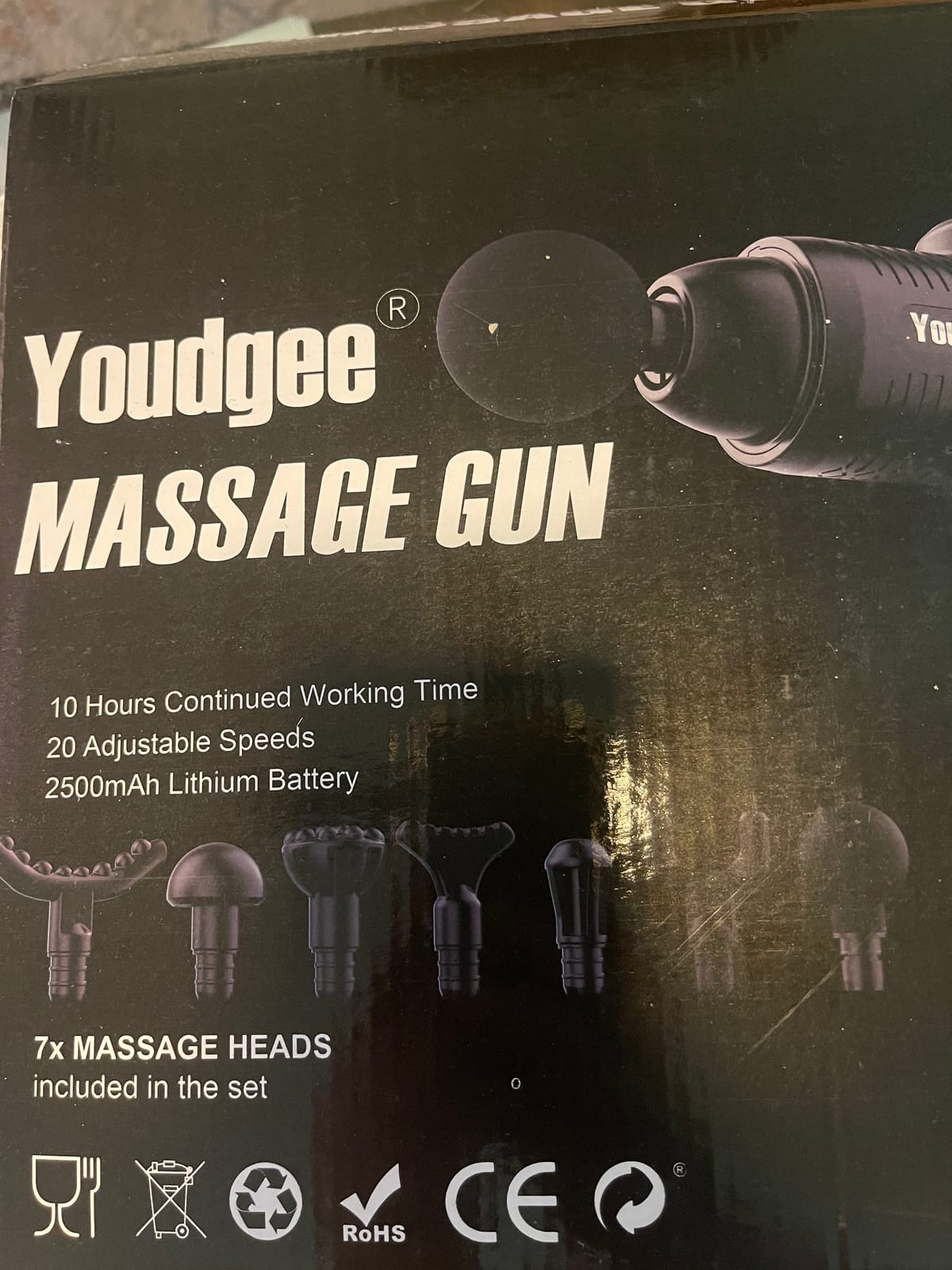 Massage Gun, Deep Tissue Percussion Massager 30 Speeds for Pain Relief | Handheld Electric Back & Neck Muscle Massager with 6 Massage Heads for Athletes, Men & Women (Gray) customer photo 1