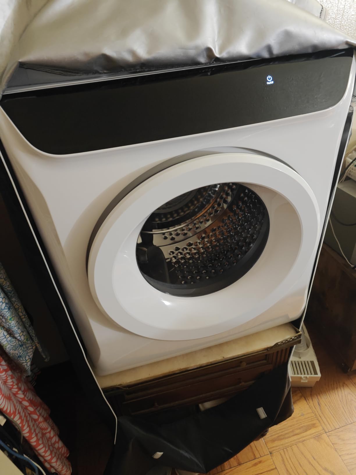 3.5 Cu. Ft. Portable Clothes Dryers with LED Control | Small Electric Dryer Machine for Laundry, 1400W Dryer Machine with 8 Drying Modes, 120V Electric Dryer for Clothes, White customer photo 2