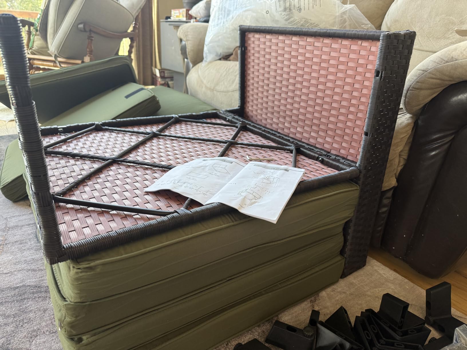 LEVELEVE 7 Pieces Outdoor Patio Furniture Sets, Rattan Conversation Sectional Set, Manual Weaving Wicker Patio Sofa with Tea Table customer photo 1