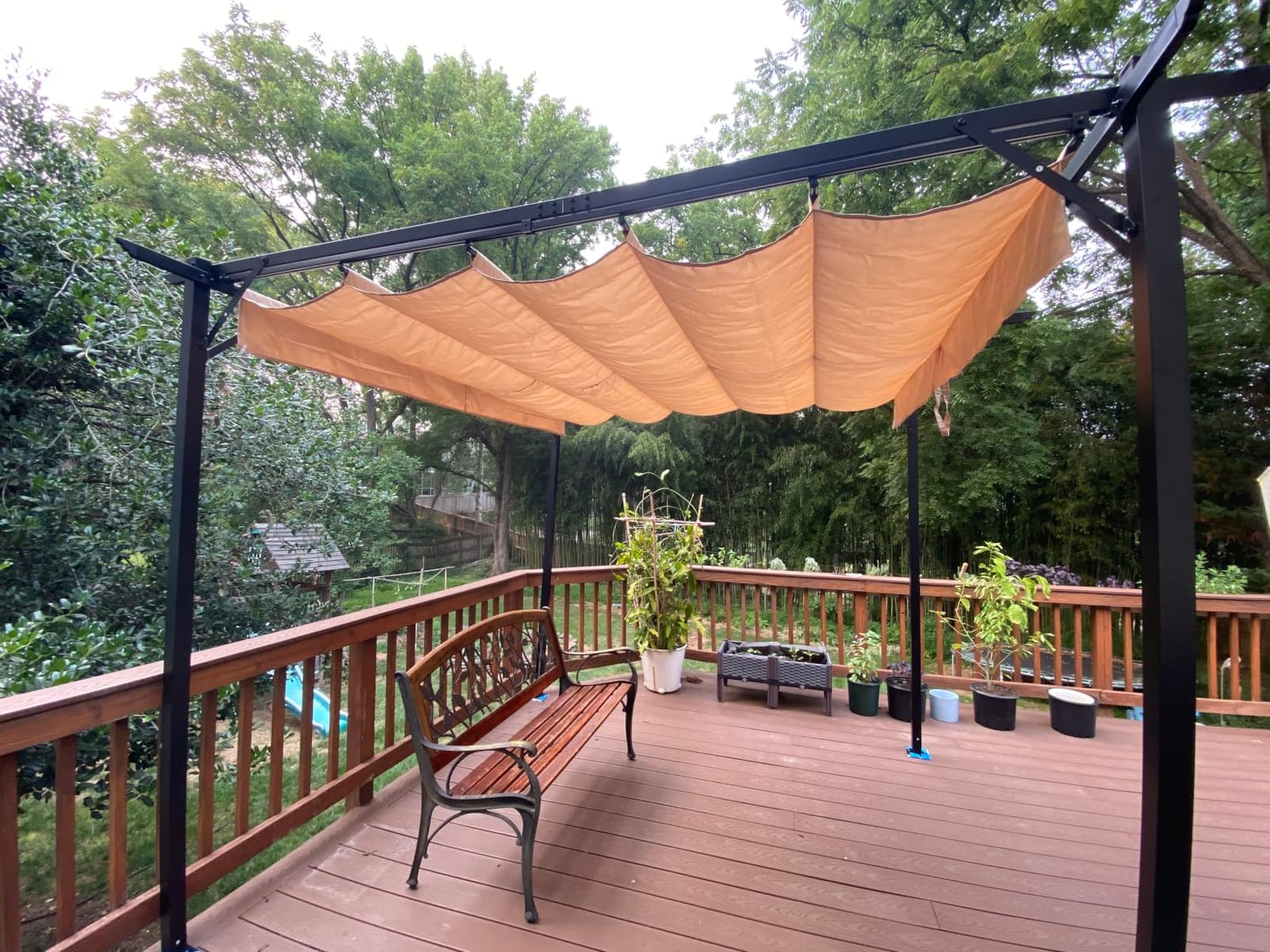 Aoxun 10'x10' Outdoor Pergola, Patio Pergola with Upgraded Retractable Canopy, Heavy Duty Metal Pergolas and Gazebos with Adjustable Sun Shade Cover for Modern Backyard, Deck, Garden customer photo 1
