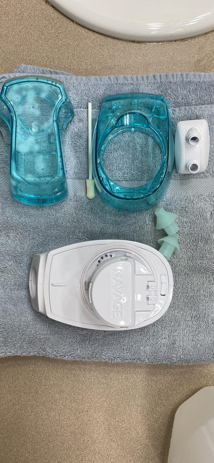 Navage Rinse Flexibility Portable Powered Nose Cleaner with 3 Power Modes | USB-Rechargeable & Cordless: LED Interface with 3 Power Modes customer photo 1