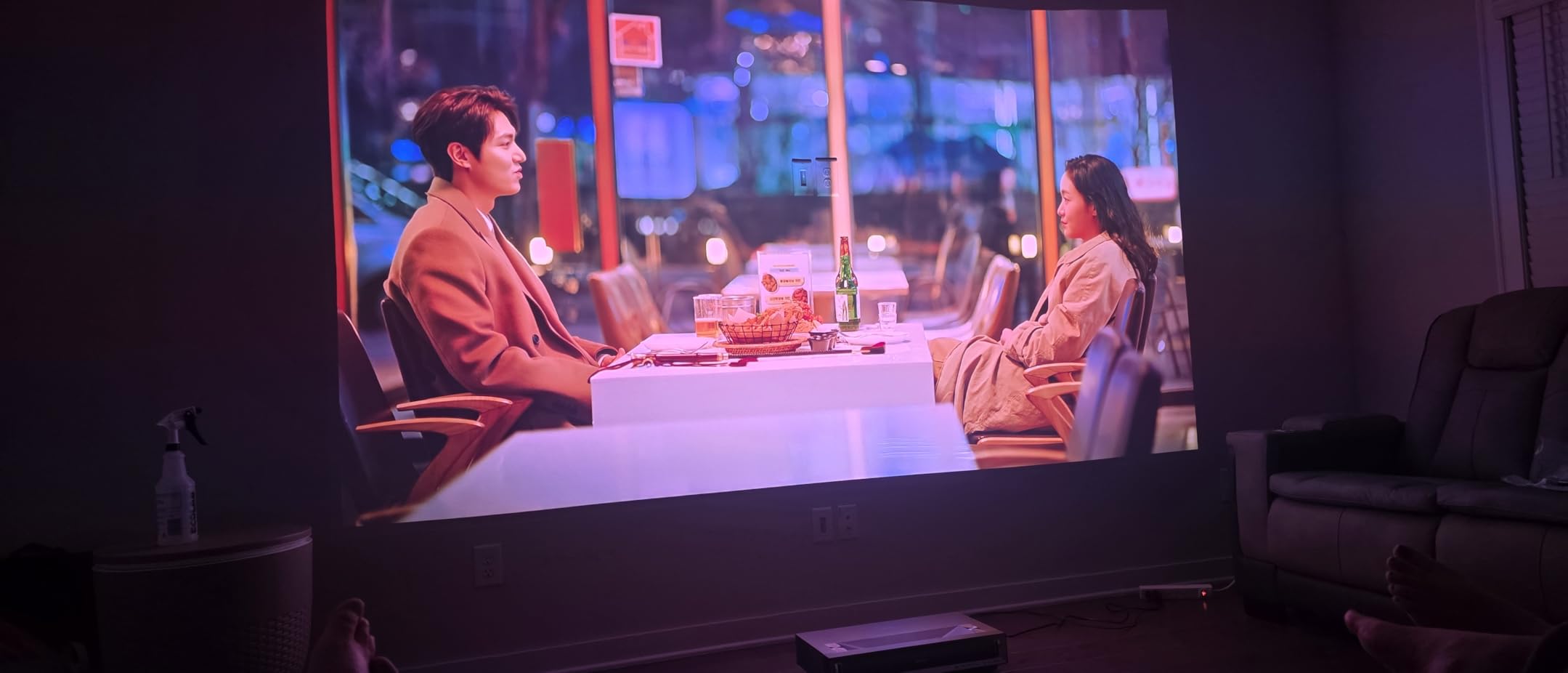PX4-Pro Ultra Short Throw RGB Laser Cinema, 3500 ANSI Lumens, 6500:1 Contrast, Iris Lens, 80-200 inch, IMAX Enhanced, Dolby Vision/Dolby Atmos, Devialet Audio, 1ms Low Latency, FreeSync Premium Certified customer photo 2