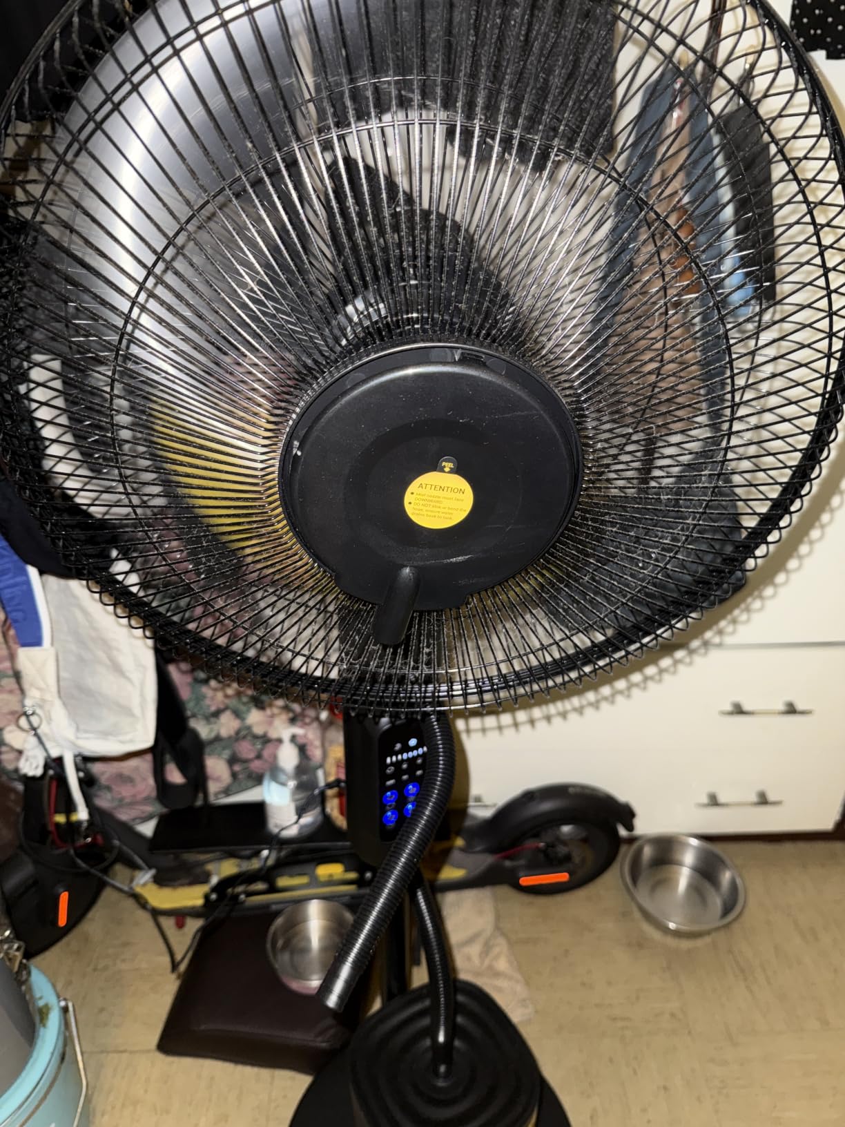 Upgraded Misting Fan, Mister Cooling Fan with 4L Large Water Tank | 5 Speeds 3 Modes 7.5H Timer Mister Fan, 35dB Pedestal Fan with Remote for Home Patio Office Bedroom customer photo 1