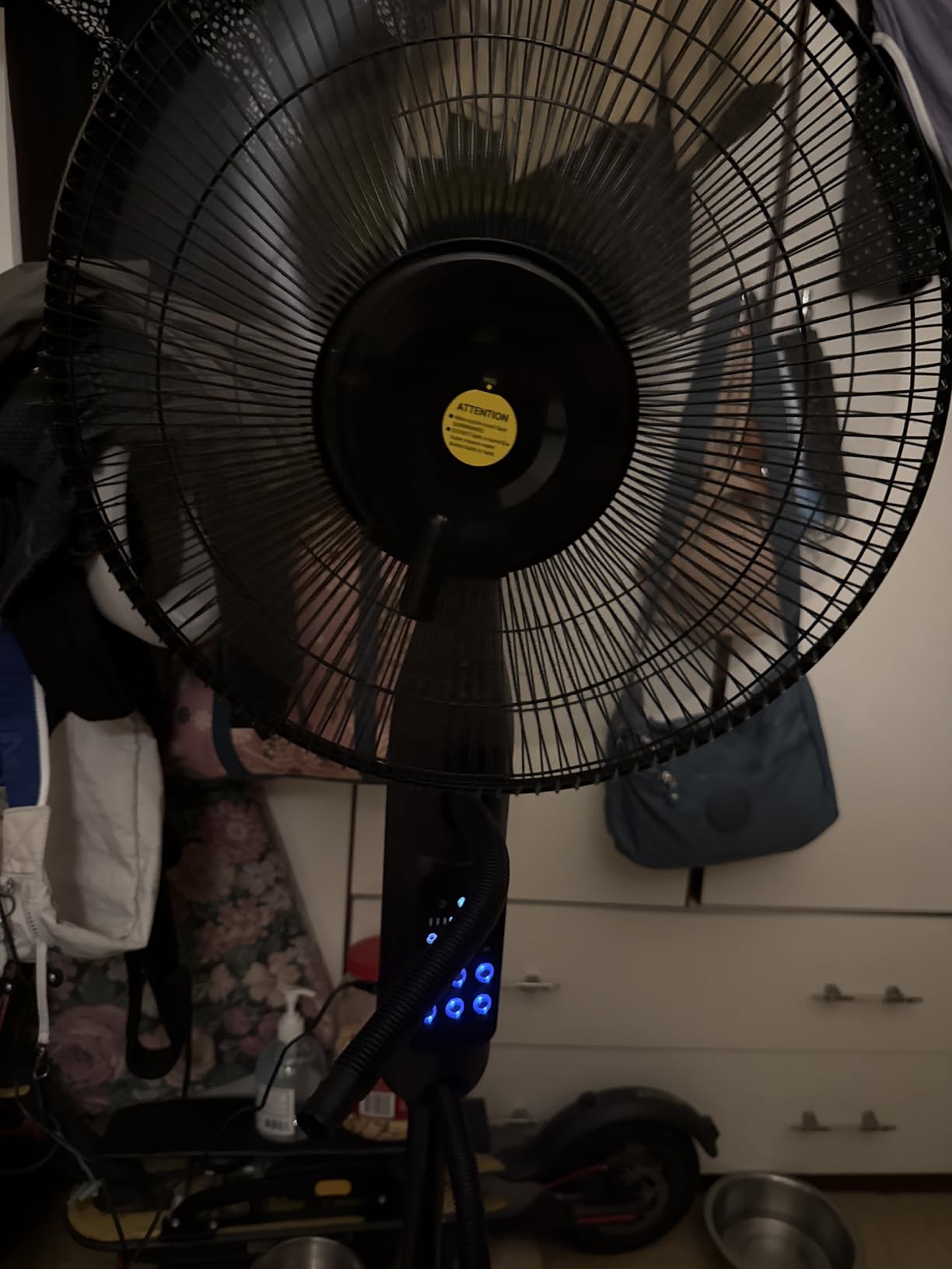Upgraded Misting Fan, Mister Cooling Fan with 4L Large Water Tank | 5 Speeds 3 Modes 7.5H Timer Mister Fan, 35dB Pedestal Fan with Remote for Home Patio Office Bedroom customer photo 2