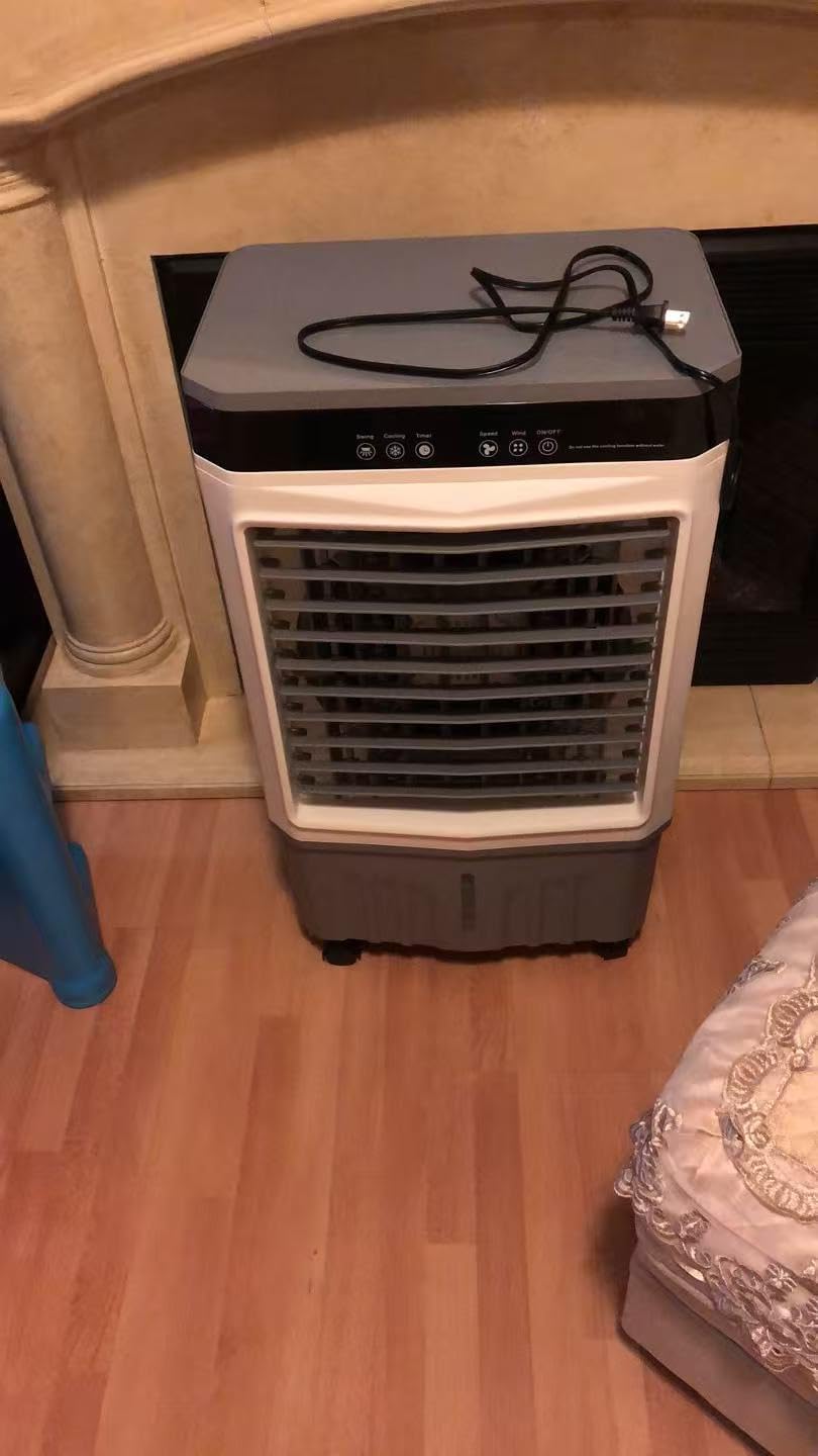 8.3 Gal Evaporative Air Cooler, 2800 CFM Portable Swamp Cooler | Windowless Portable Air Conditioner with 6 Ice Packs, Remote & 120° Oscillation for Bedroom, Garage, Patio, Pets customer photo 1