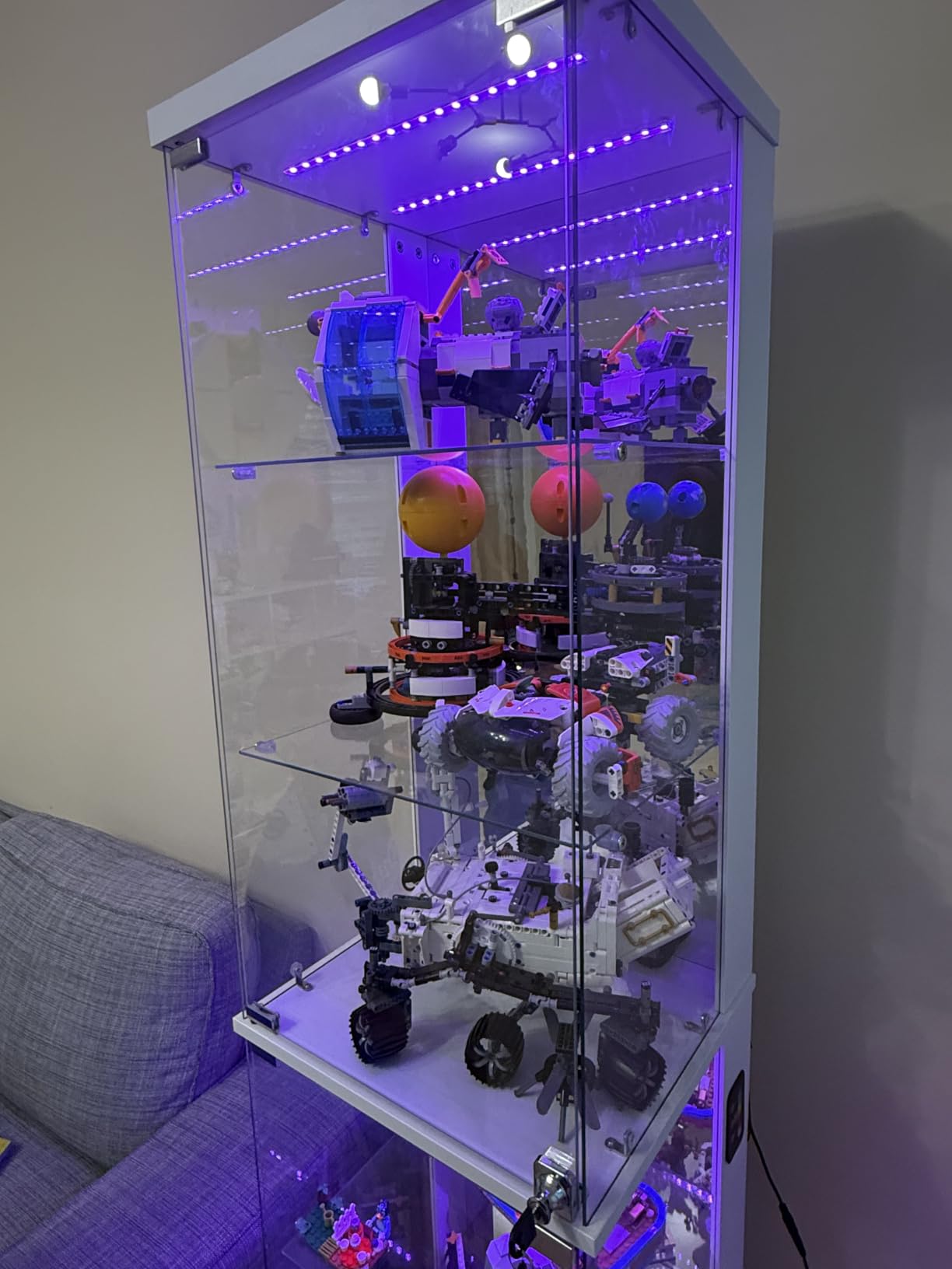 Lvifur 6-Tier Tall Glass Display Cabinet with RGB Lights for Collectibles | 71
