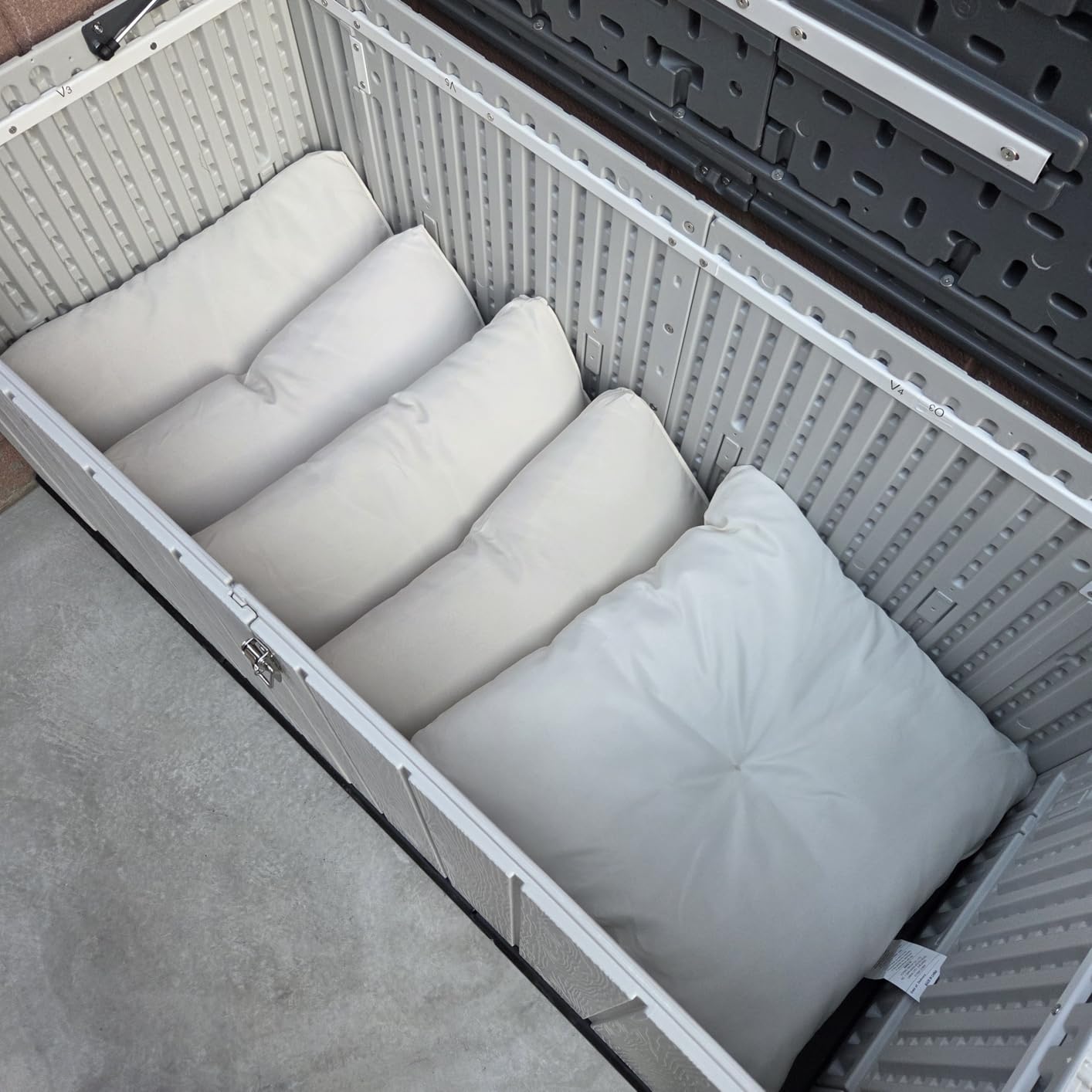 Aoxun 61 Cu.Ft Outdoor Storage Shed, Widened Outdoor Storage Cabinet Waterproof Vertical Resin Shed with Floor for Garden Tools, Pool Equipment, Easy to Assemble(White&Grey) customer photo 1