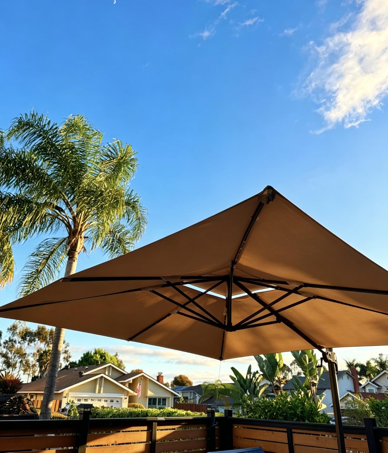 Kingdura 12' X 12' Cantilever Patio Umbrella with Double Top Vent, Large Square Aluminum Outdoor Offset Umbrella with 362-degree Rotation, Infinite Tilt, UV Protection for Pool Deck Garden Patio (Navy blue)(No base included) customer photo 2