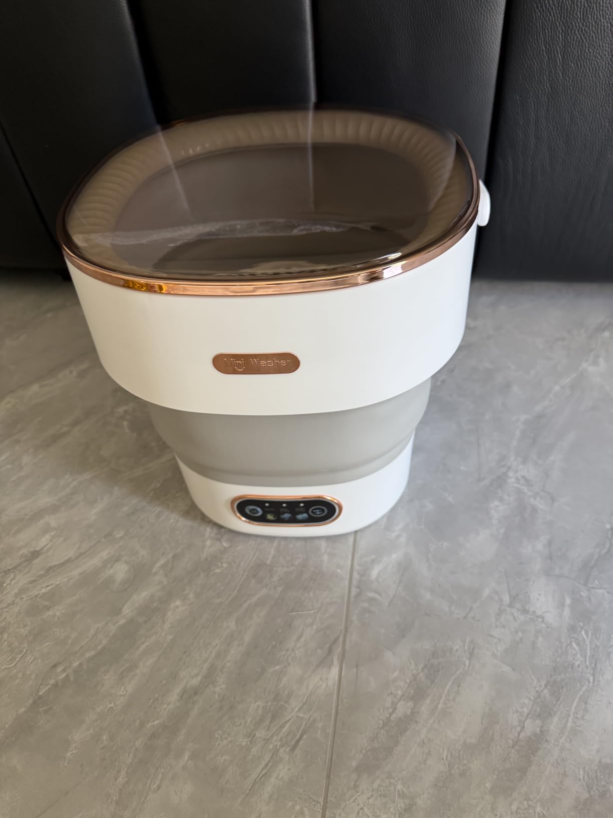 Portable Washing Machine with Spin Basket, Upgraded 20L Foldable Mini Washer【5-Min Wash・3-Min Spin・1-Year Free Replacement】Small Washing Machine for Travel, Dorms, Camping (Gray) customer photo 2