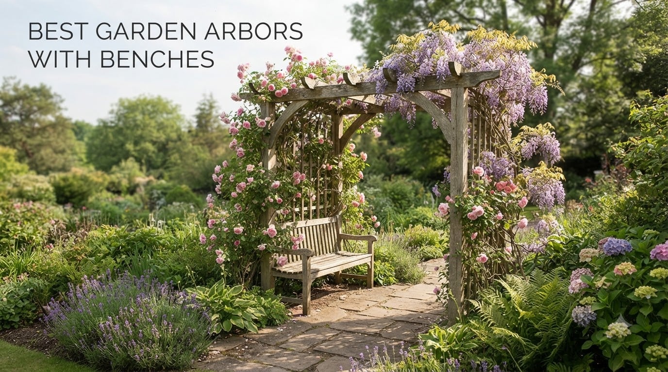 best garden arbors with benches