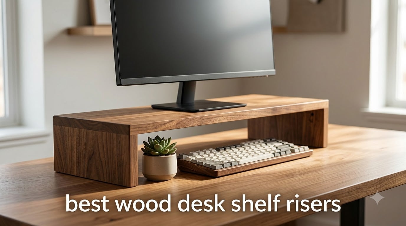 best wood desk shelf risers
