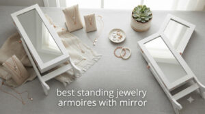 best standing jewelry armoires with mirror