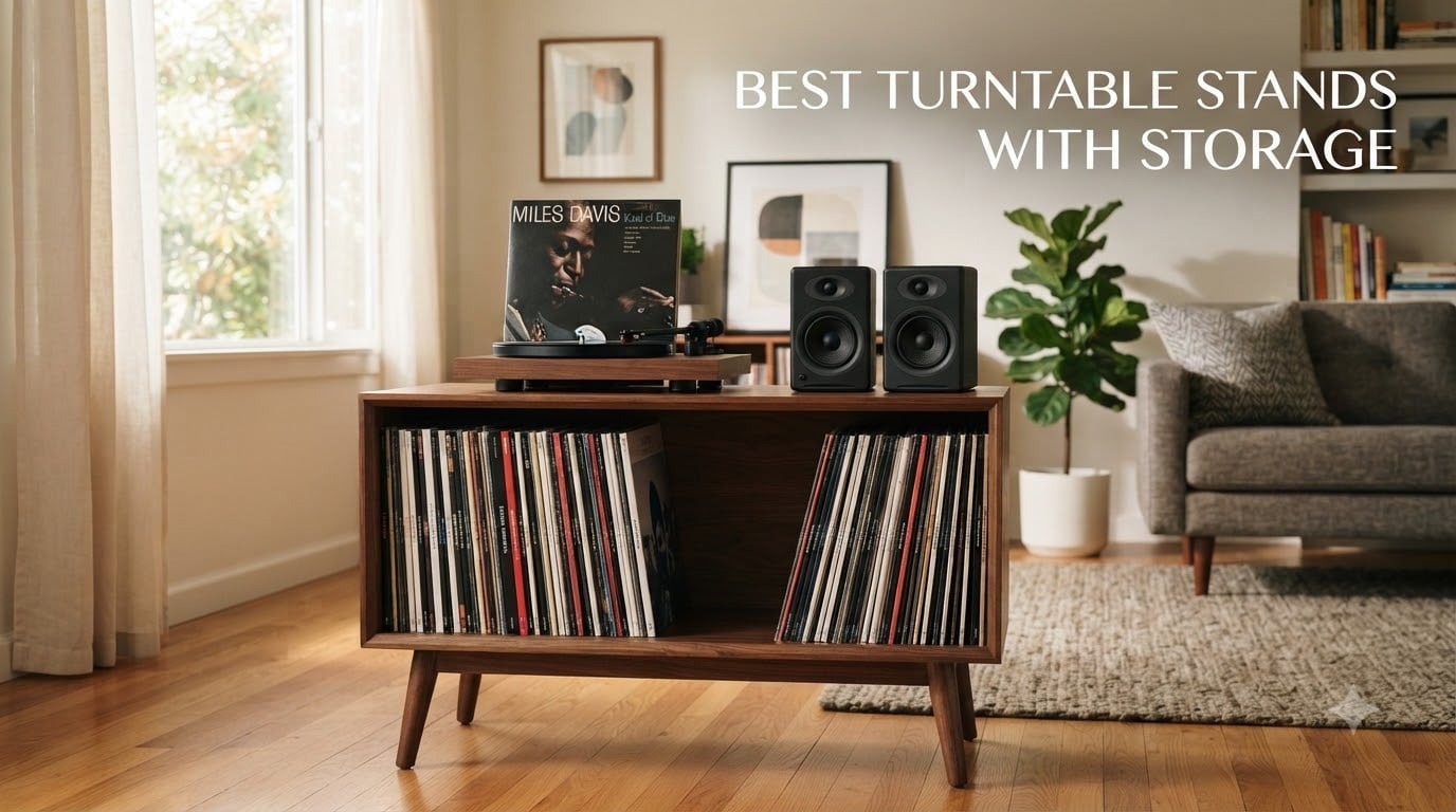 best turntable stands with storage