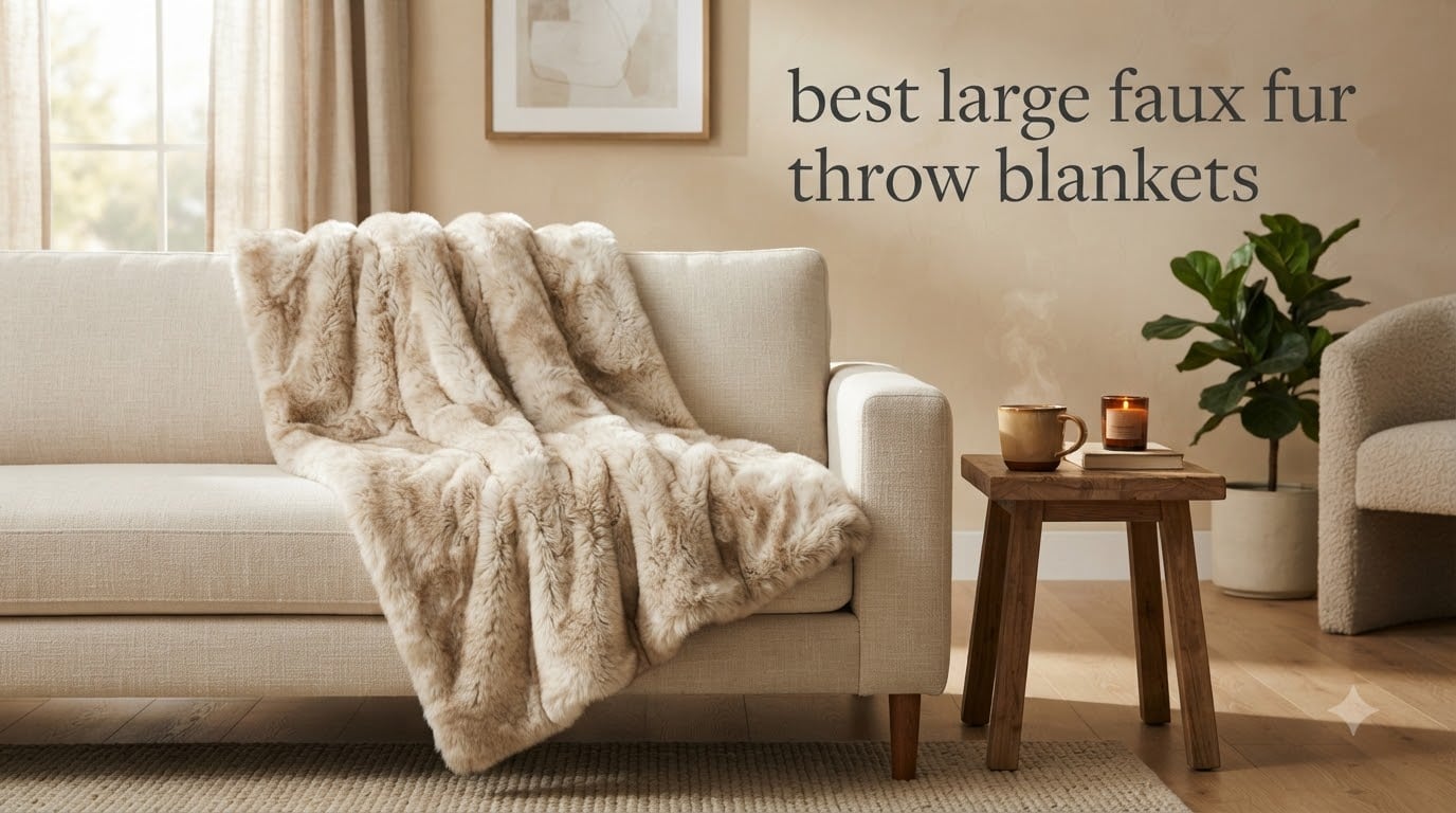 best large faux fur throw blankets
