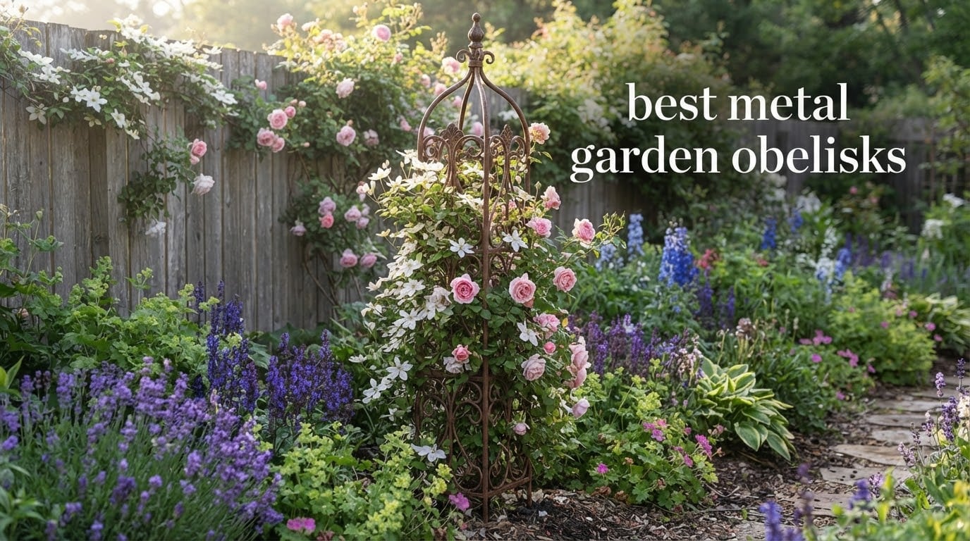 best metal garden obelisks