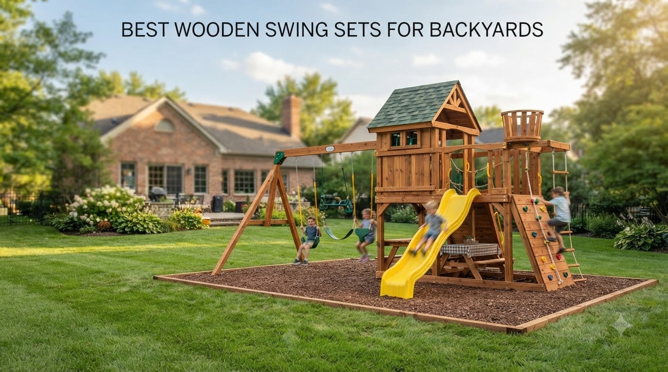 best wooden swing sets for backyards