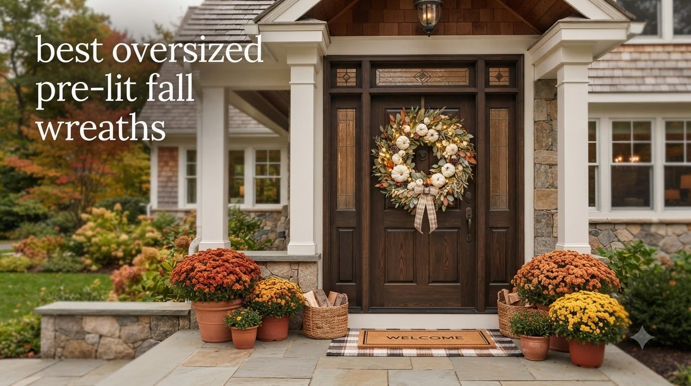 best oversized pre-lit fall wreaths