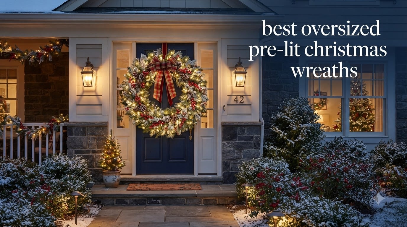 best oversized pre-lit christmas wreaths