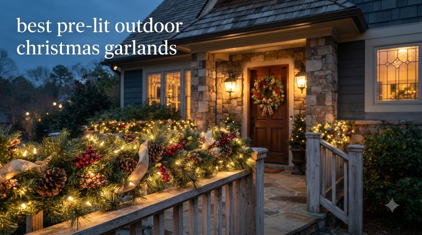 best pre-lit outdoor christmas garlands