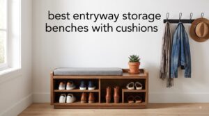 best entryway storage benches with cushions