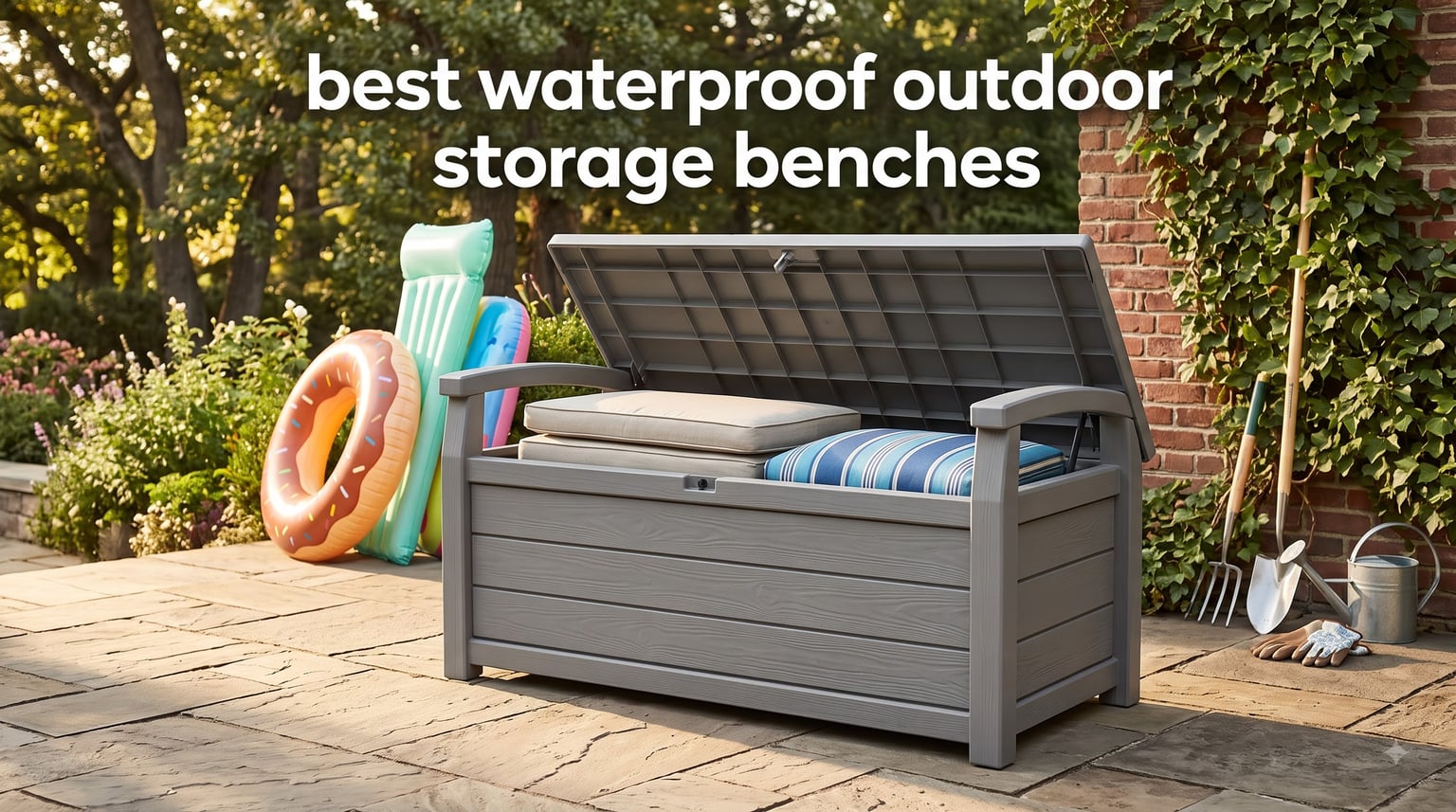 best waterproof outdoor storage benches