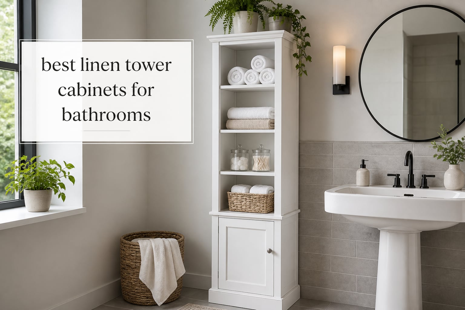 best linen tower cabinets for bathrooms