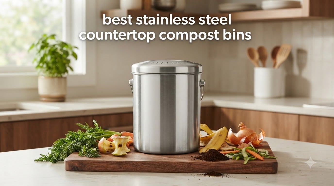 best stainless steel countertop compost bins